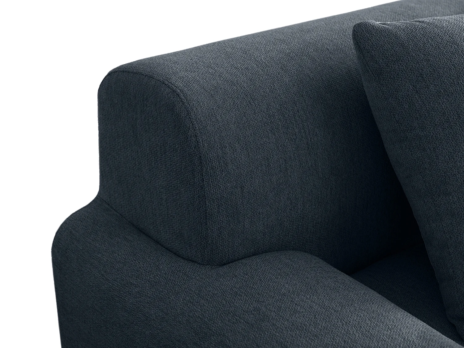 Canapé d'angle modulaire MILYSOFA SOFAMOUS 4 places avec méridienne Tissu chenille Bleu gris