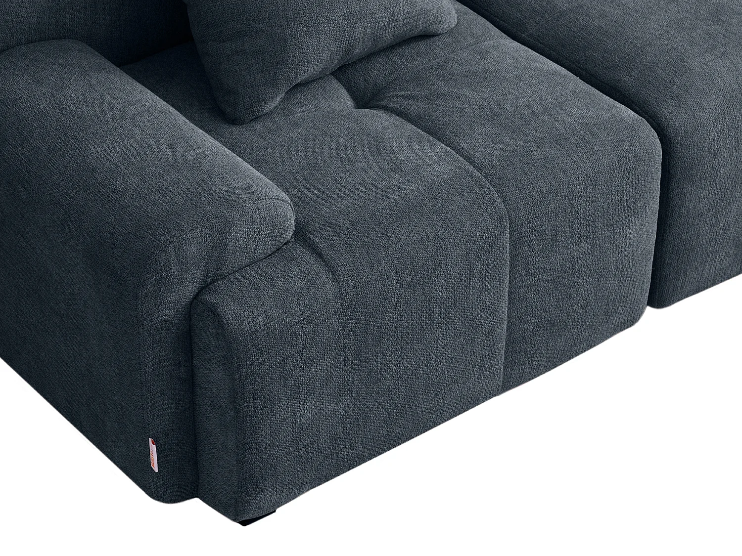 Canapé d'angle modulaire MILYSOFA SOFAMOUS 4 places avec méridienne Tissu chenille Bleu gris