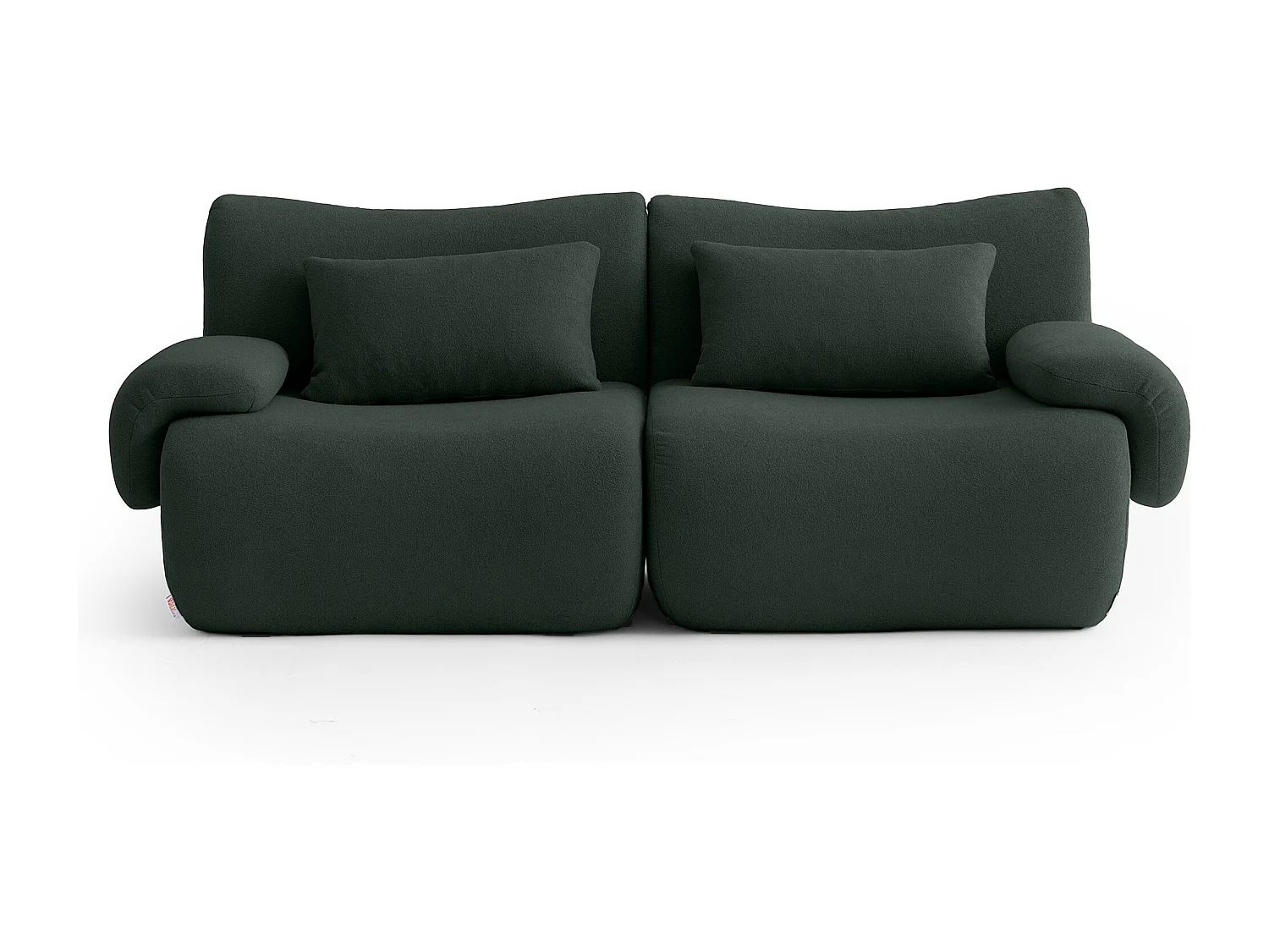Canapé droit modulaire MILYSOFA SOFATIME 2 places Tissu fine bouclette Vert foret