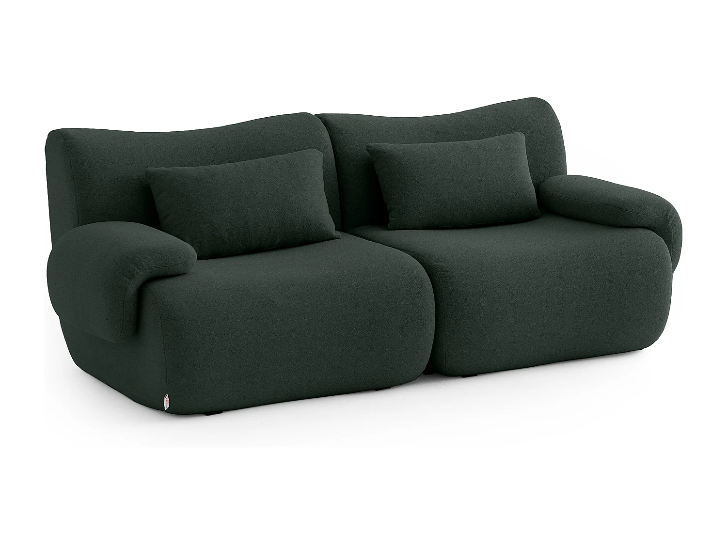 Canapé droit modulaire MILYSOFA SOFATIME 2 places Tissu fine bouclette Vert foret