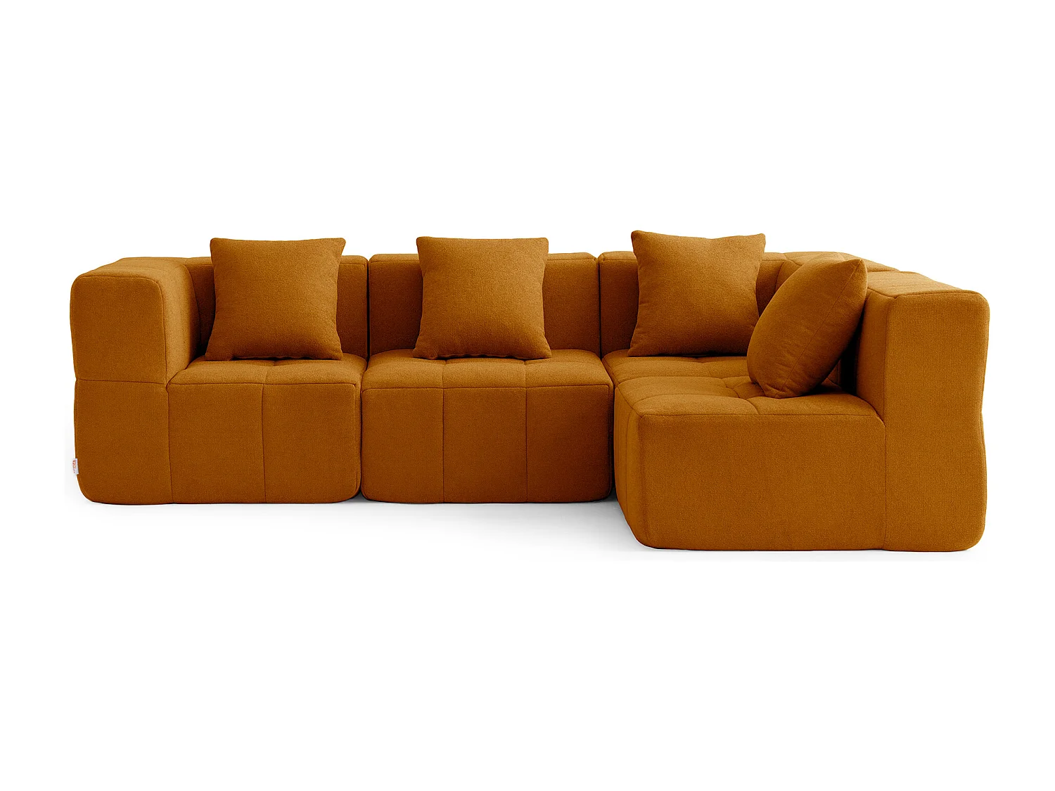 Canapé d'angle modulaire MILYSOFA SOFABULOUS 4 places Tissu fine bouclette Brun cannelle
