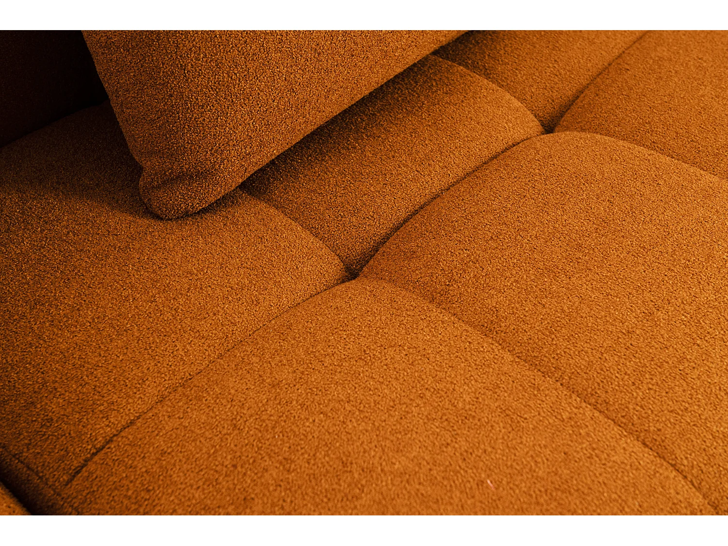 Canapé d'angle modulaire MILYSOFA SOFABULOUS 4 places Tissu fine bouclette Brun cannelle