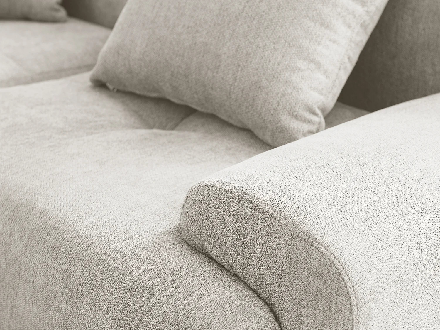 Canapé droit modulaire MILYSOFA SOFAMOUS 3 places Tissu chenille Blanc ivoire