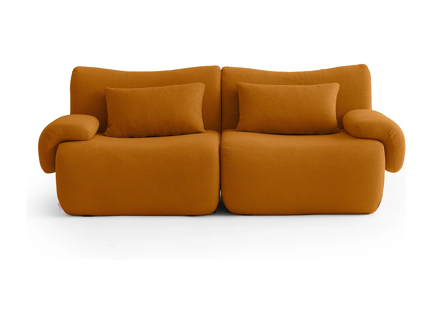 Canapé droit modulaire MILYSOFA SOFATIME 2 places Tissu fine bouclette Brun cannelle