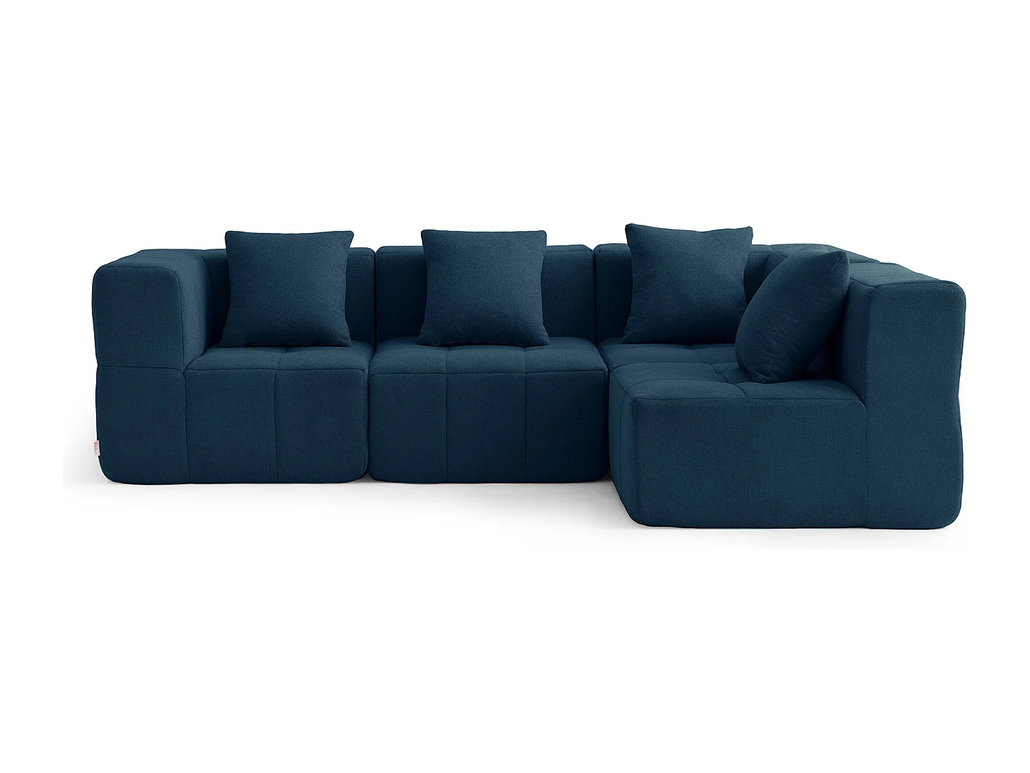 Canapé d'angle modulaire MILYSOFA SOFABULOUS 4 places Tissu fine bouclette Bleu profond