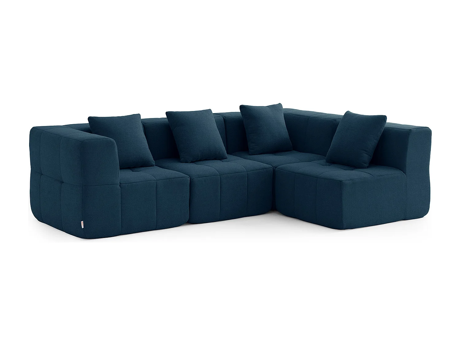 Canapé d'angle modulaire MILYSOFA SOFABULOUS 4 places Tissu fine bouclette Bleu profond