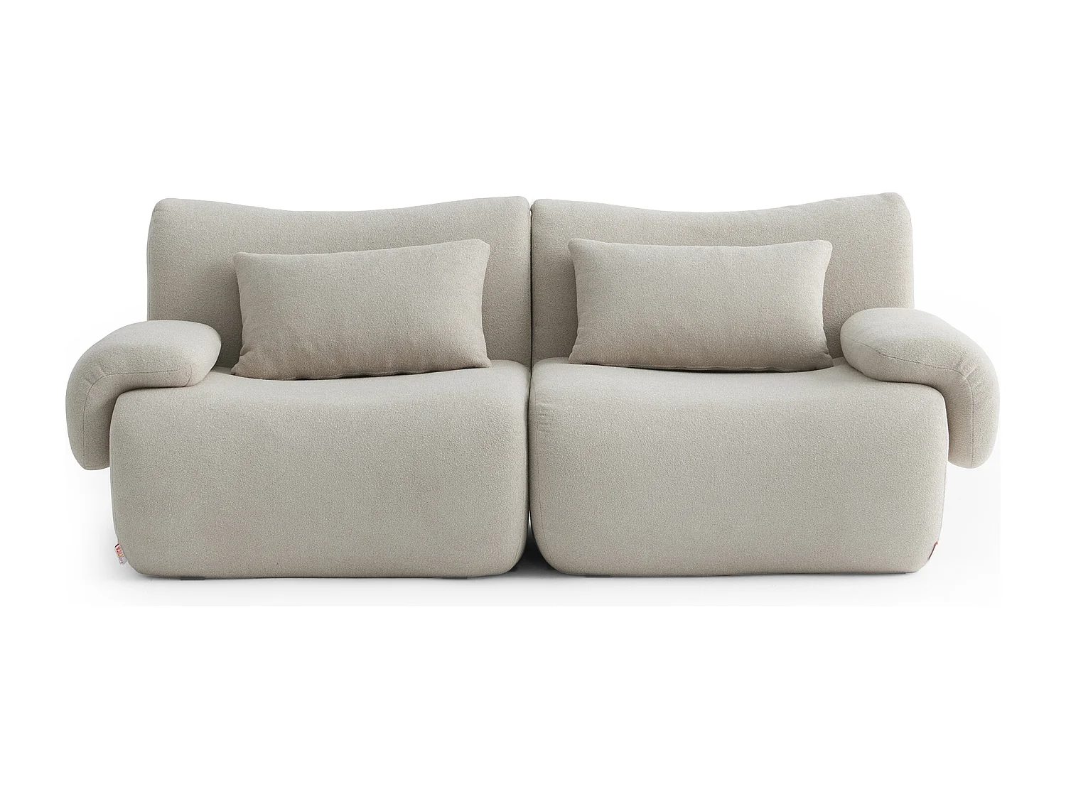 Canapé droit modulaire MILYSOFA SOFATIME 2 places Tissu fine bouclette Beige pierre