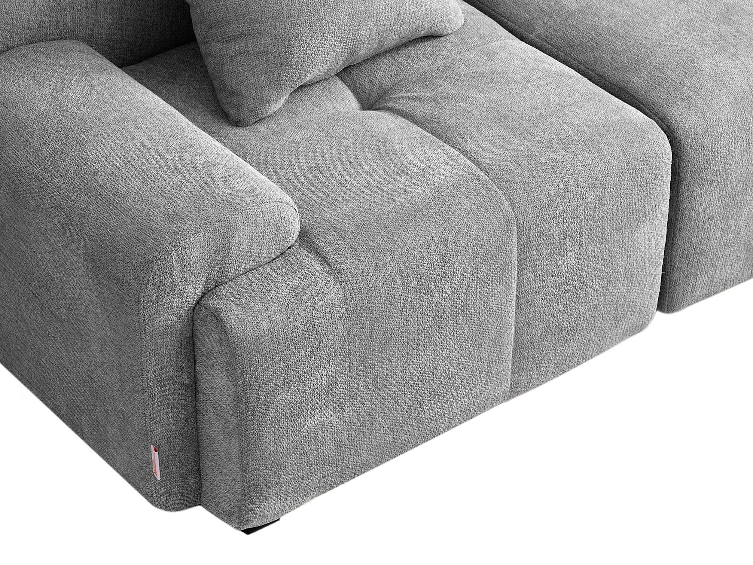 Canapé d'angle modulaire MILYSOFA SOFAMOUS 4 places avec méridienne Tissu chenille Gris minéral