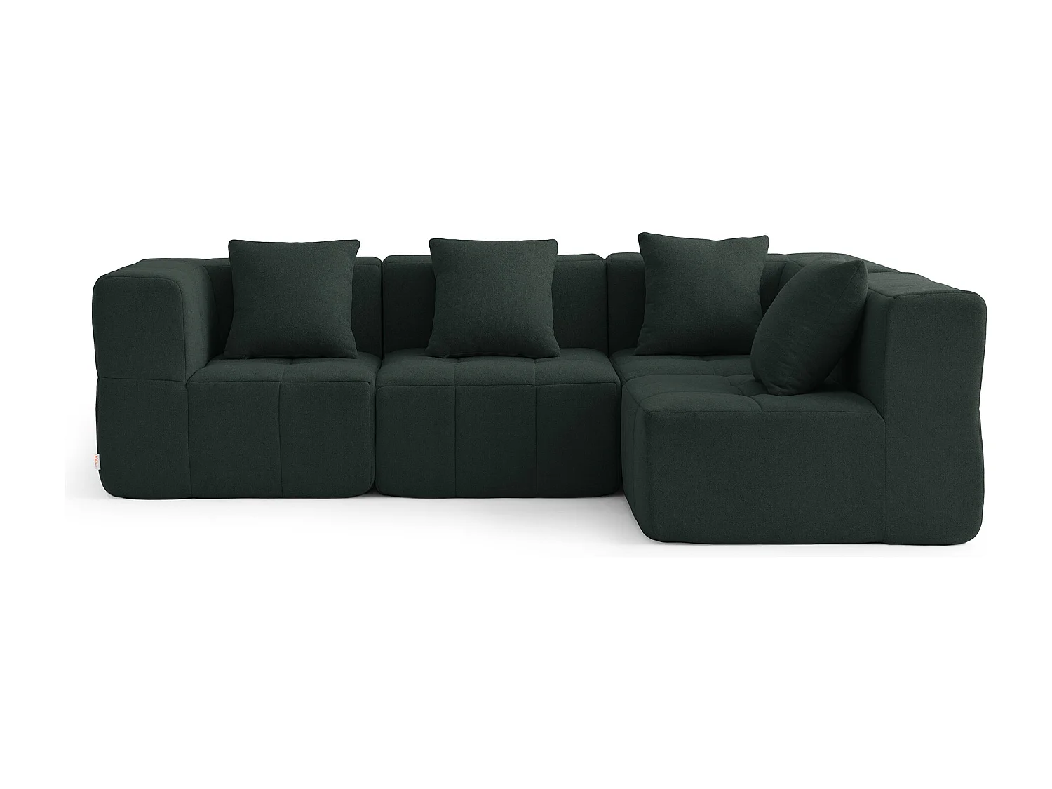 Canapé d'angle modulaire MILYSOFA SOFABULOUS 4 places Tissu fine bouclette Vert foret