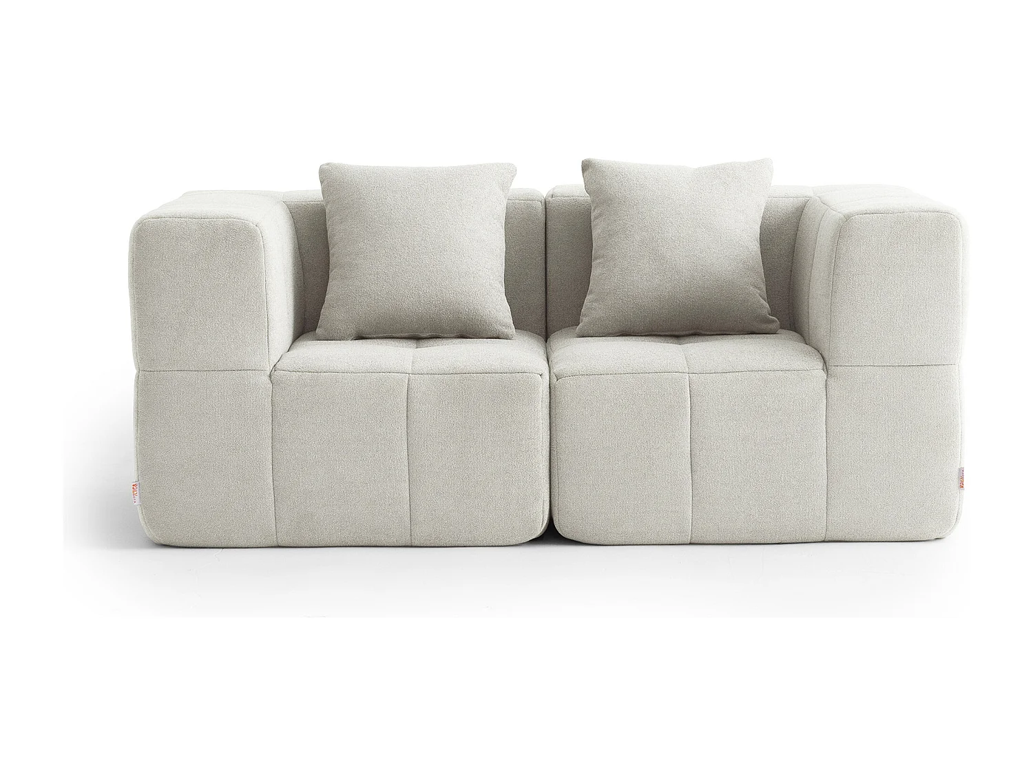 Canapé droit modulaire MILYSOFA SOFABULOUS 2 places Tissu fine bouclette Beige crème