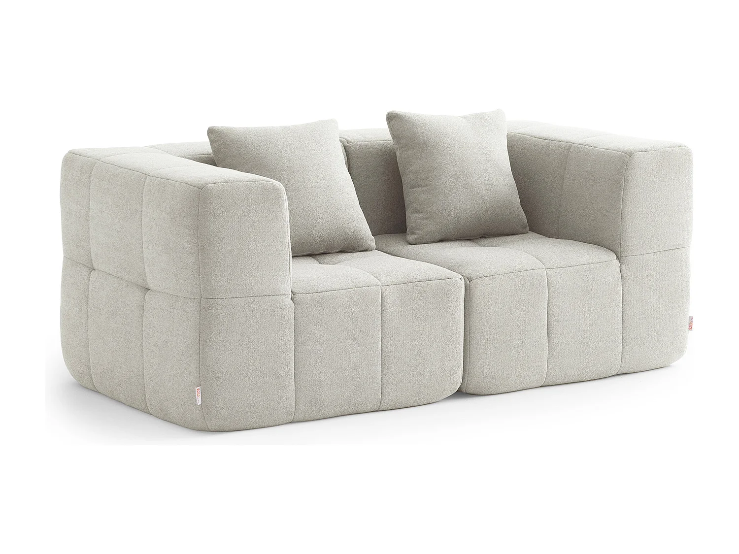 Canapé droit modulaire MILYSOFA SOFABULOUS 2 places Tissu fine bouclette Beige crème