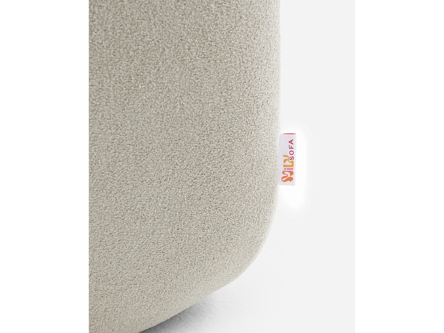 Canapé droit modulaire MILYSOFA SOFABULOUS 2 places Tissu fine bouclette Beige crème