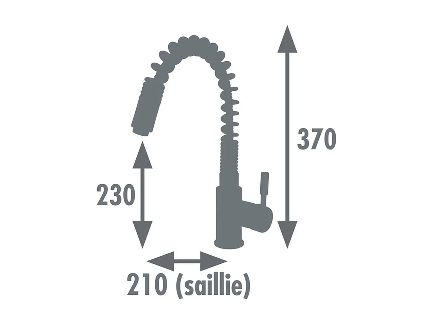 Moderner Küchenmischer Tiki Chrom, Keramik-Kartusche Ø35mm, Ausziehbarer Regendusch-Auslauf, Wassersparend