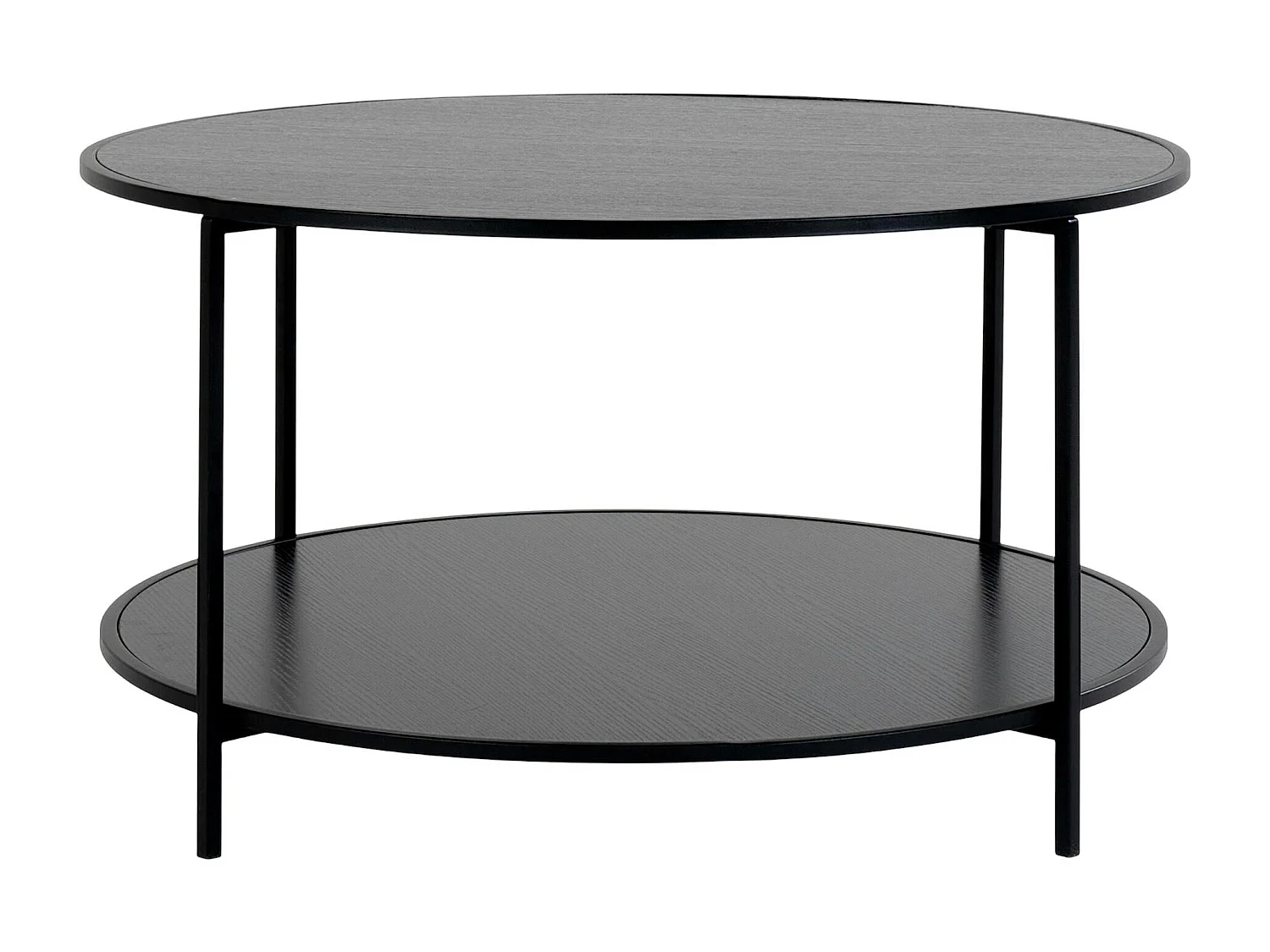 Table basse ronde noire double plateau VARDE