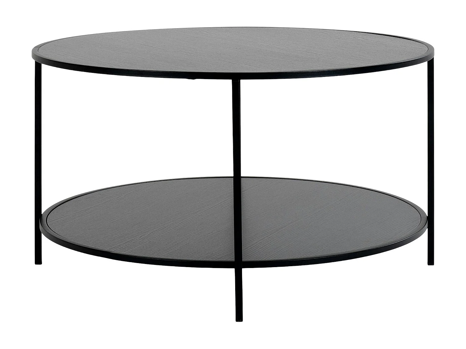 Table basse ronde noire double plateau VARDE