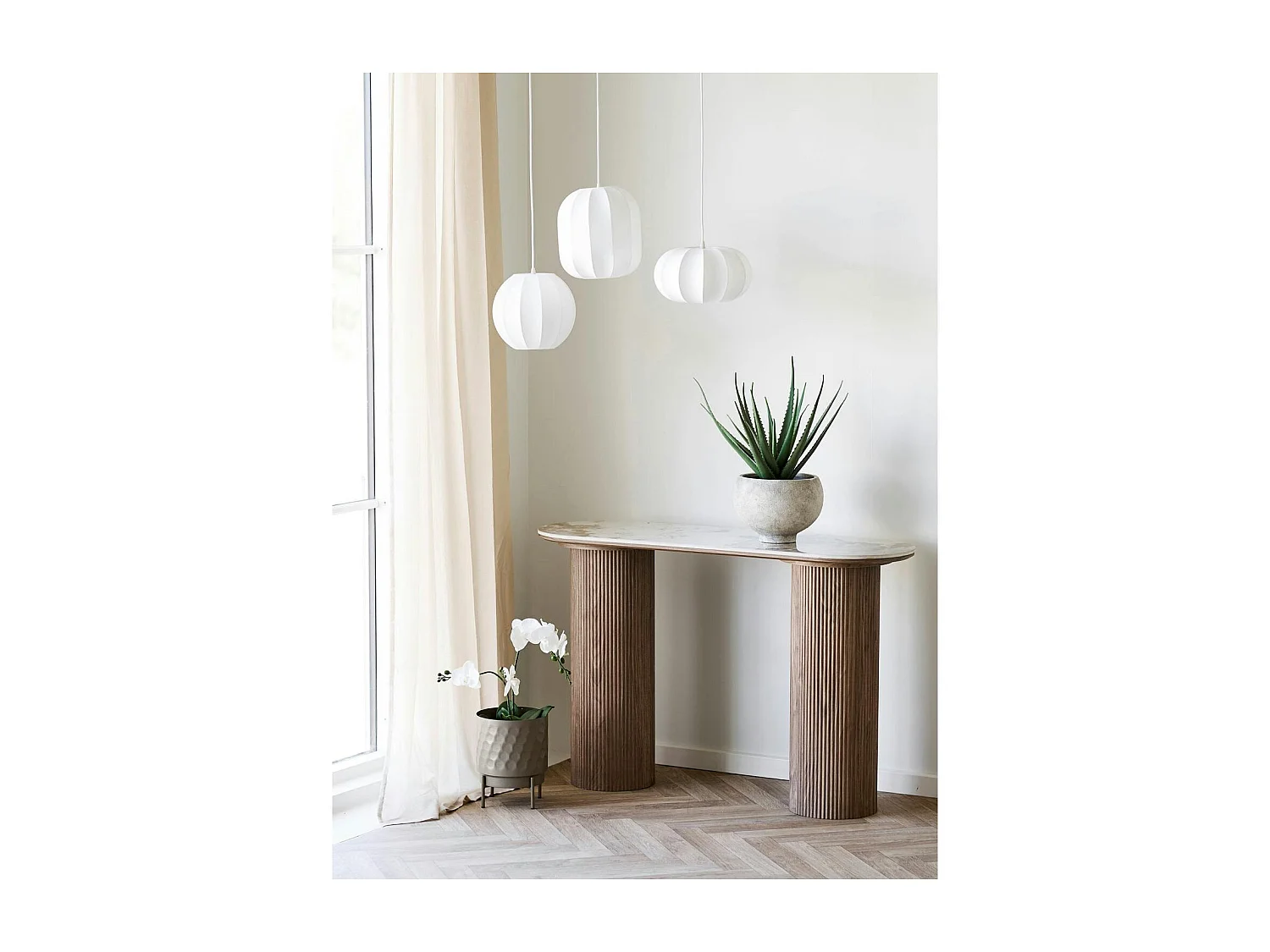 Suspension moderne blanche forme cylindre SKIVE