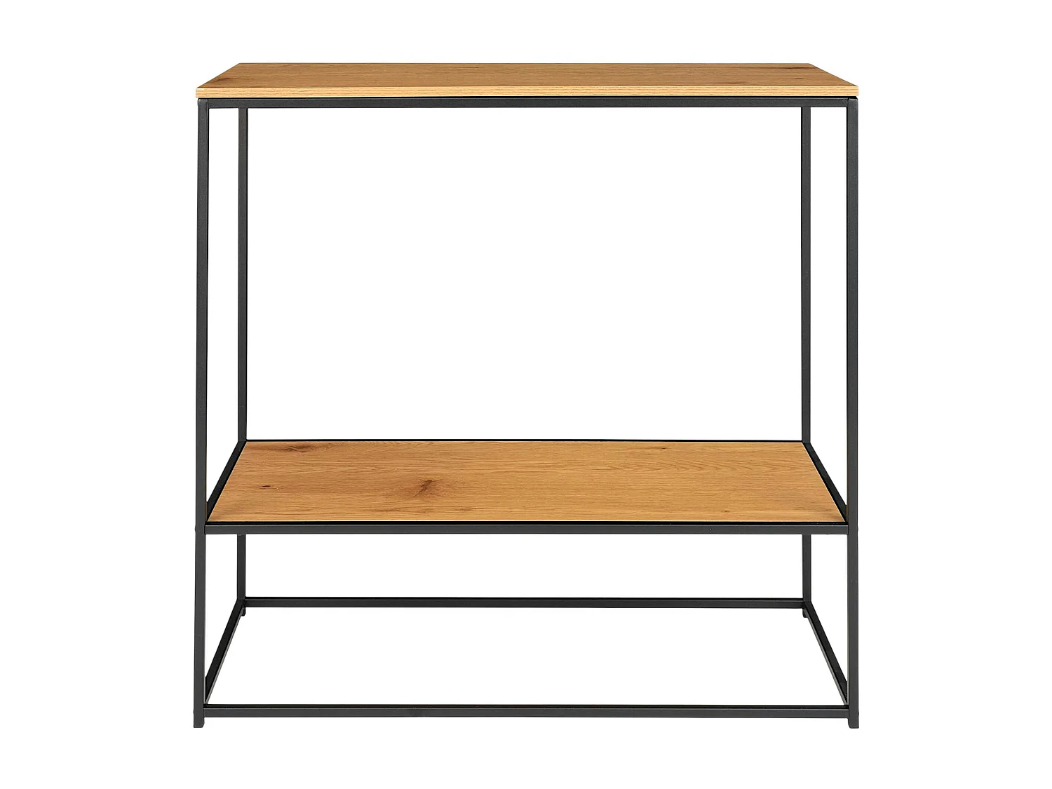 Console d'entrée double plateau effet bois clair VARDE