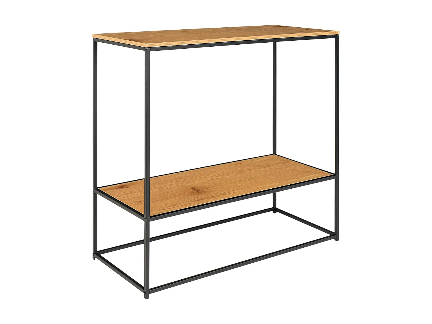 Console d'entrée double plateau effet bois clair VARDE