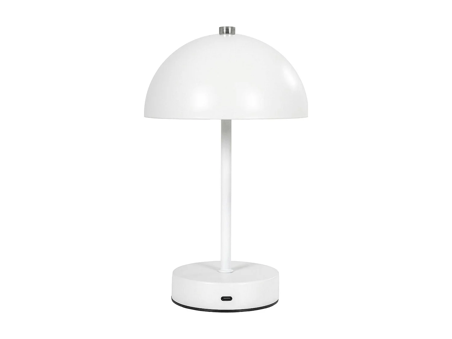 Lampe de table rechargeable en métal blanc SILE