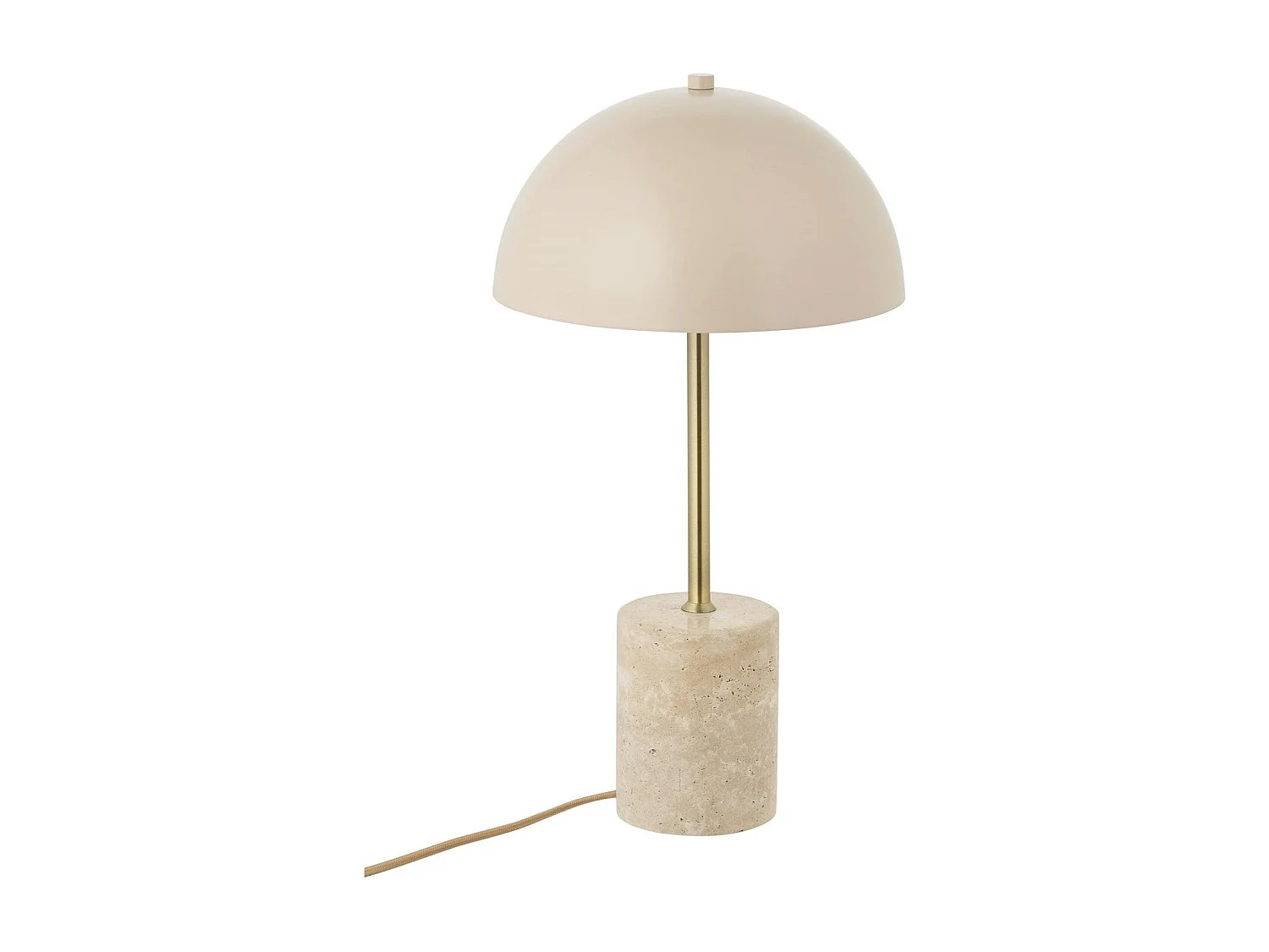 Lampe de table design marbre beige et métal doré KARS