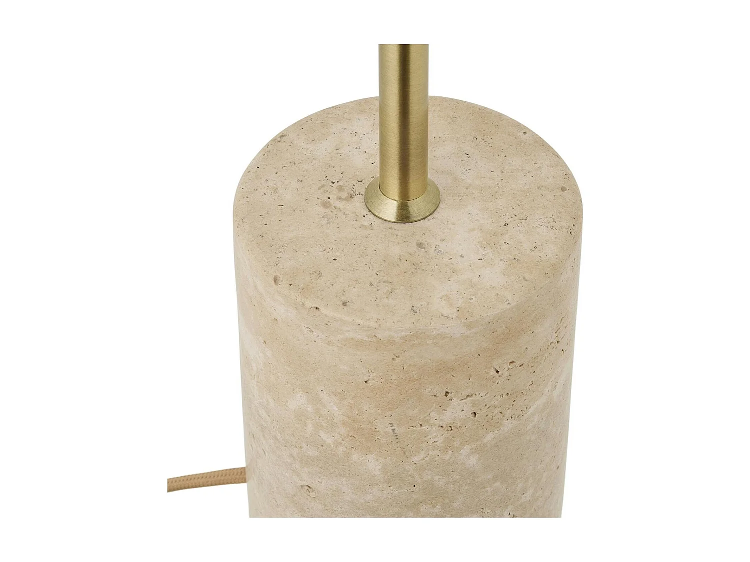 Lampe de table design marbre beige et métal doré KARS