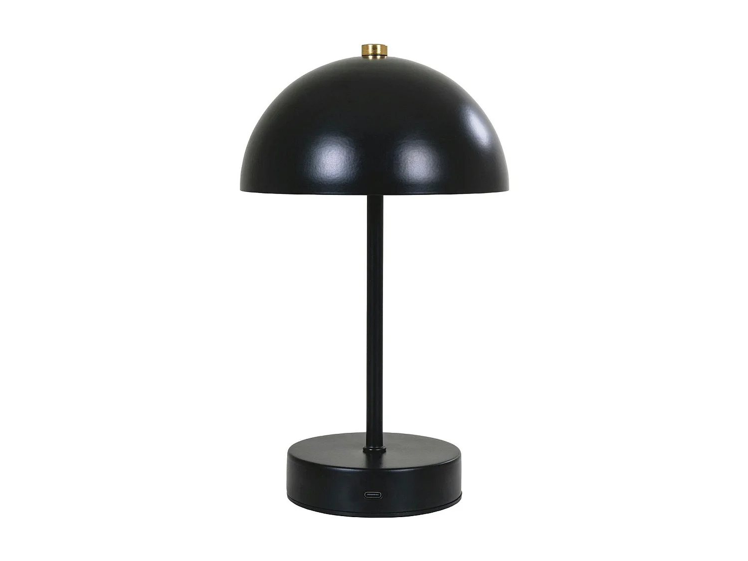 Lampe de table rechargeable en métal noir SILE