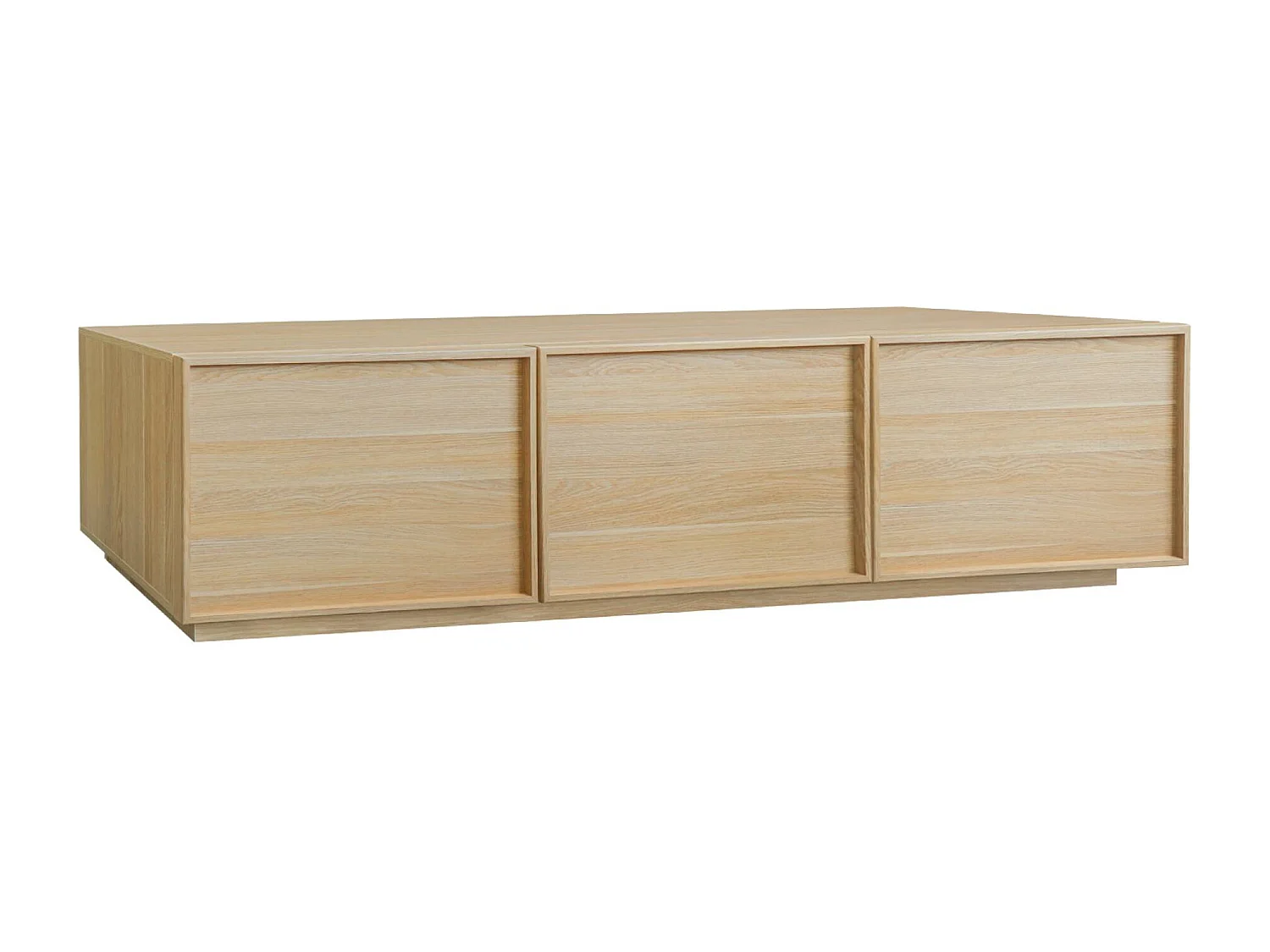 Mobile tv decorativo in legno 3 ante 180cm, marrone naturale