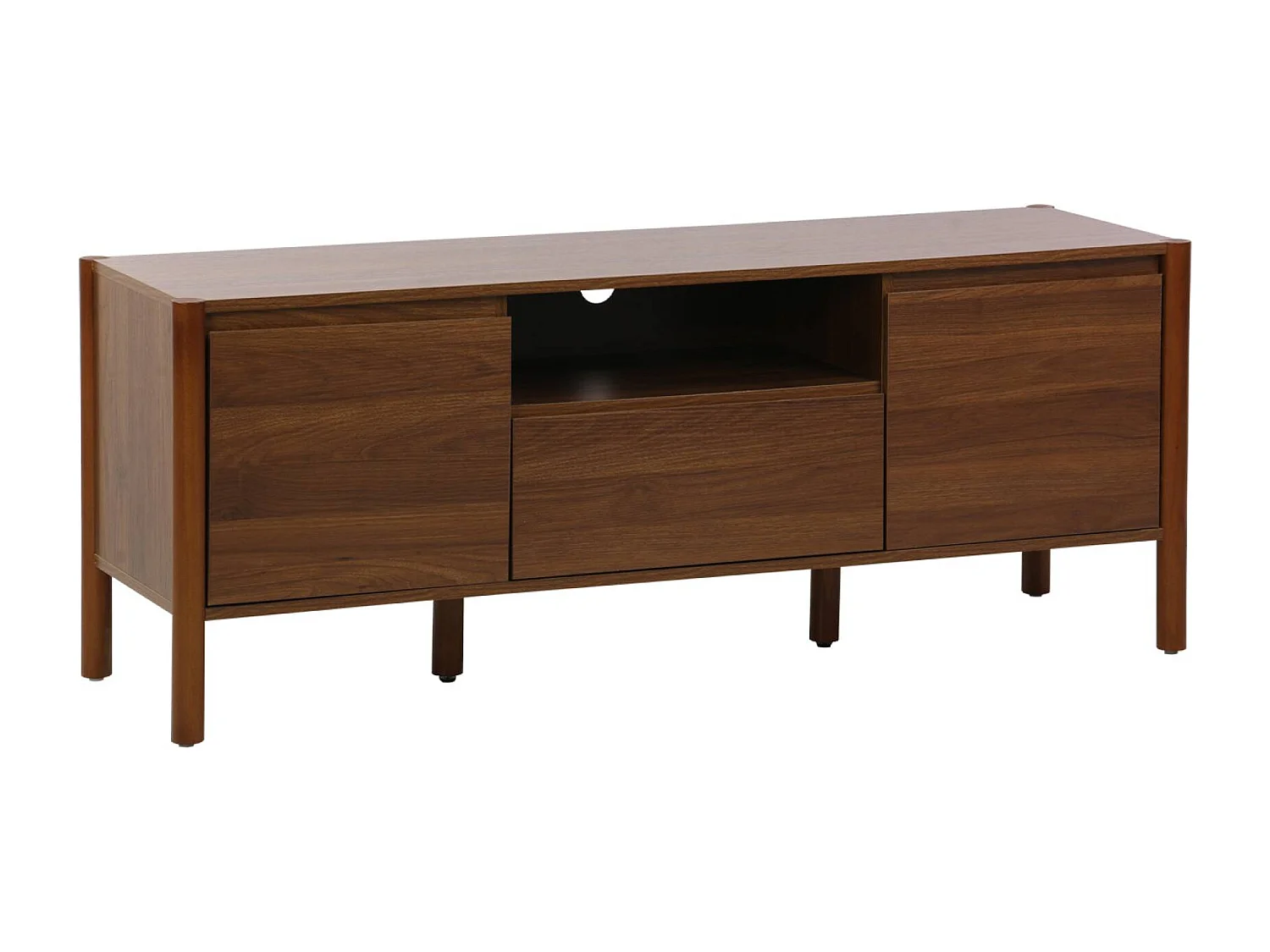 Mobile tv decorazione legno 2 ante 1 cassetto 140cm, noce