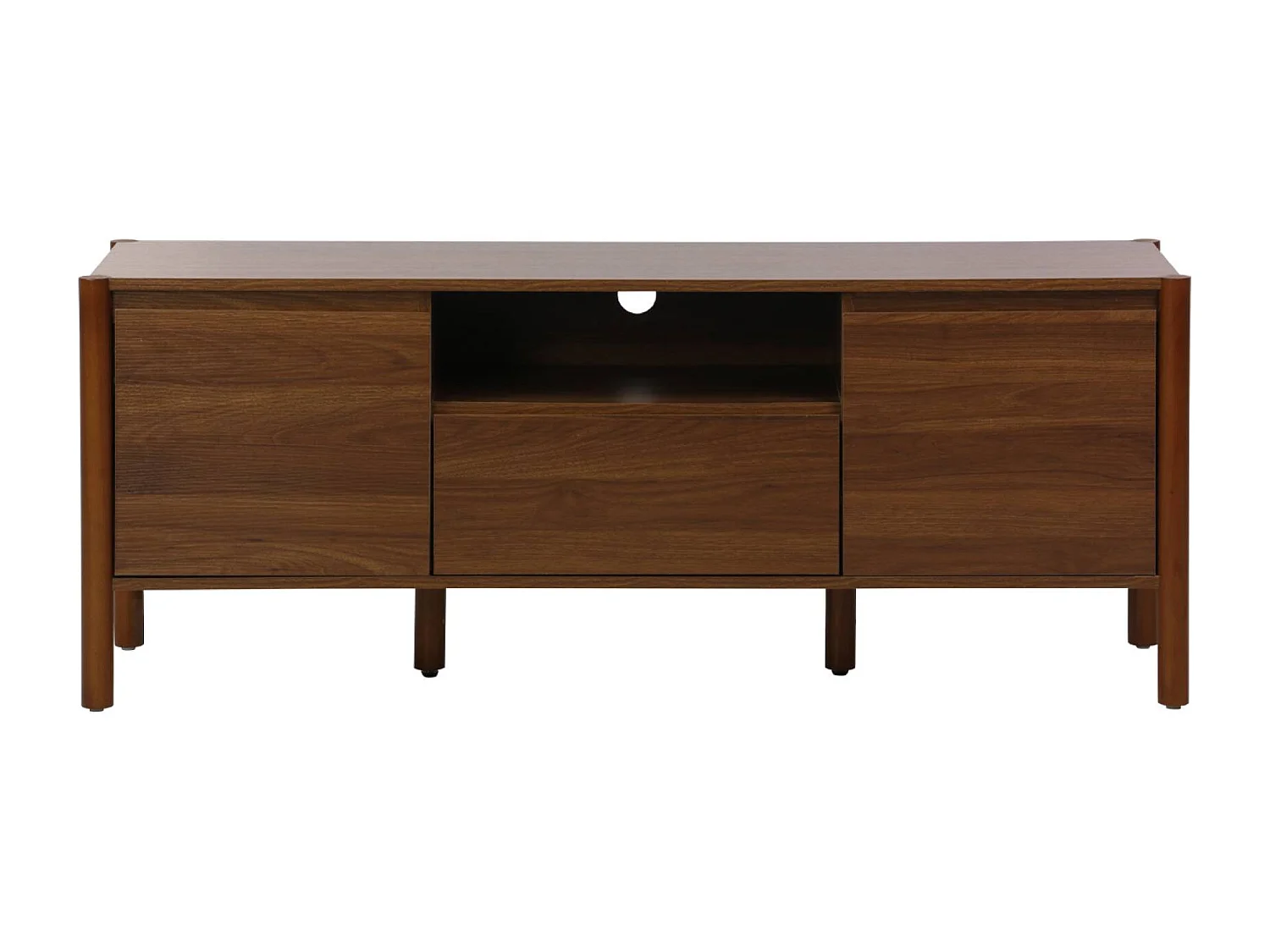 Mobile tv decorazione legno 2 ante 1 cassetto 140cm, noce