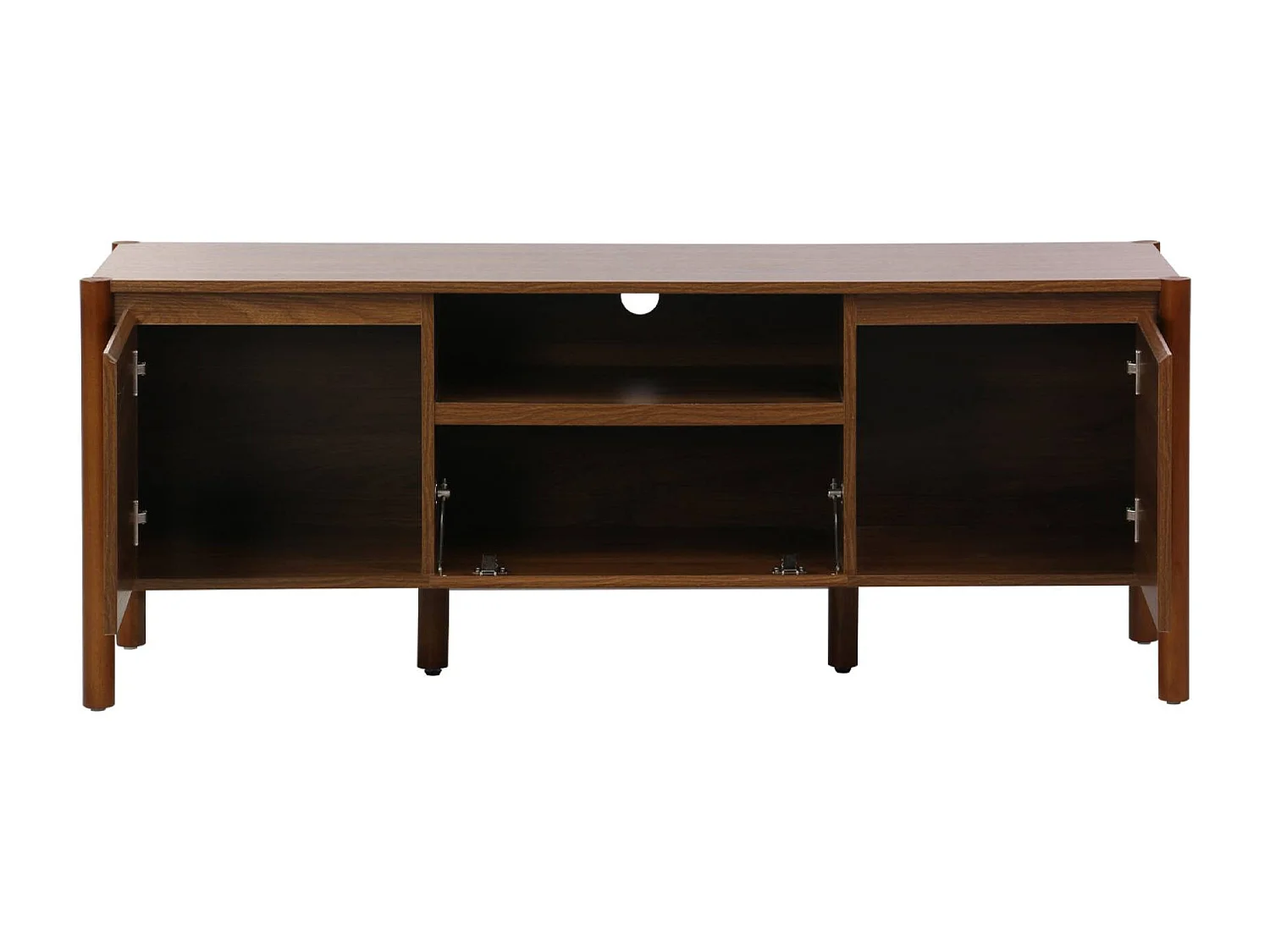 Mobile tv decorazione legno 2 ante 1 cassetto 140cm, noce