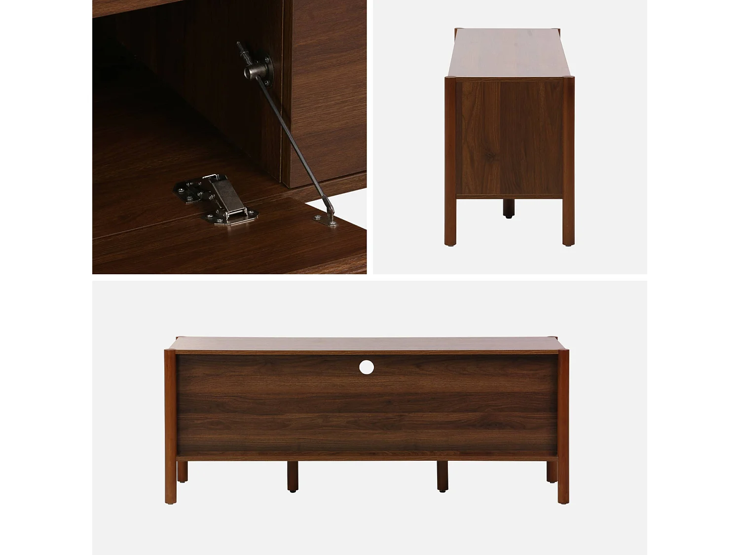 Mobile tv decorazione legno 2 ante 1 cassetto 140cm, noce