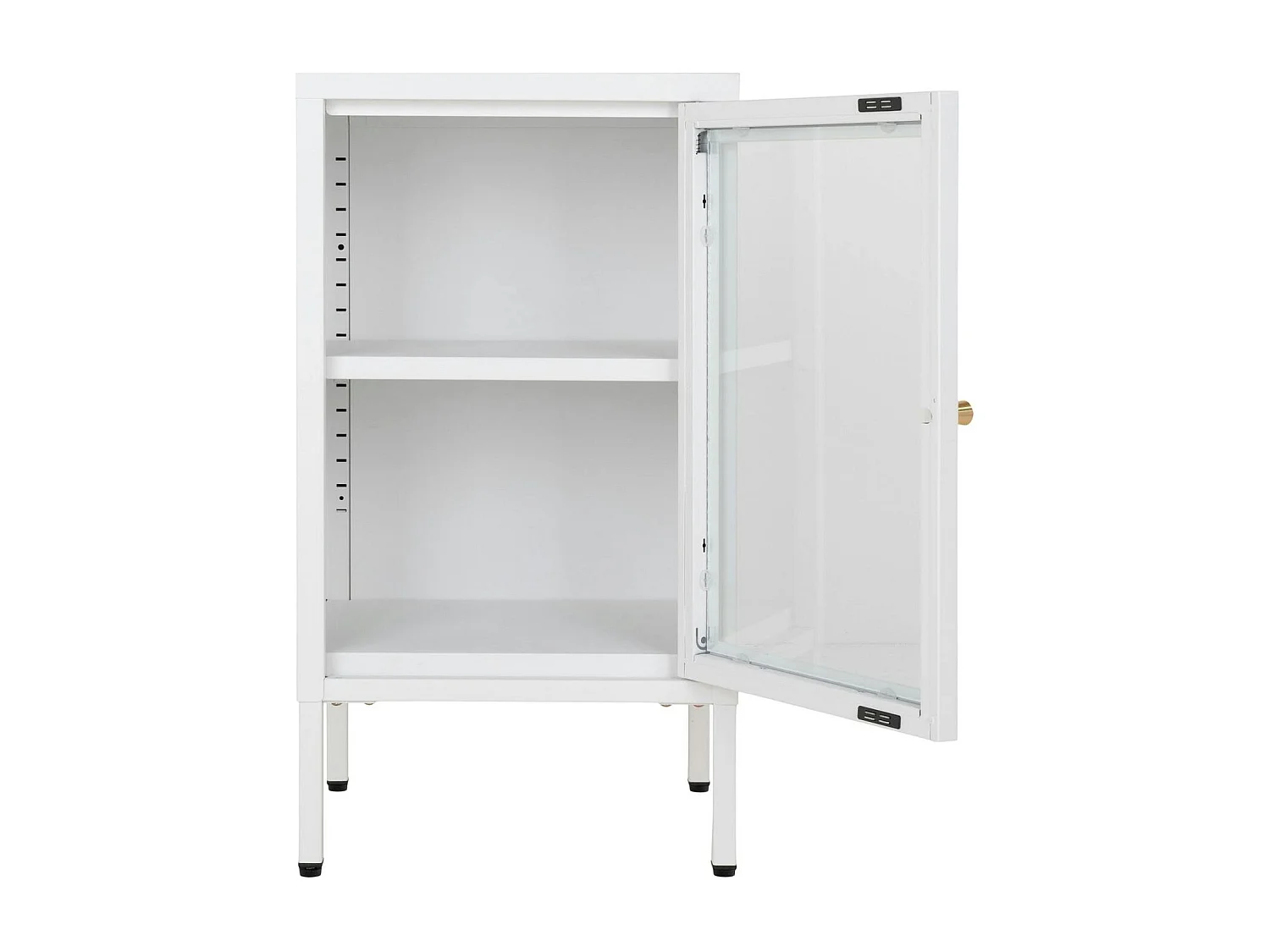 Petit meuble de rangement en métal blanc 1 porte vitrée ODENSE
