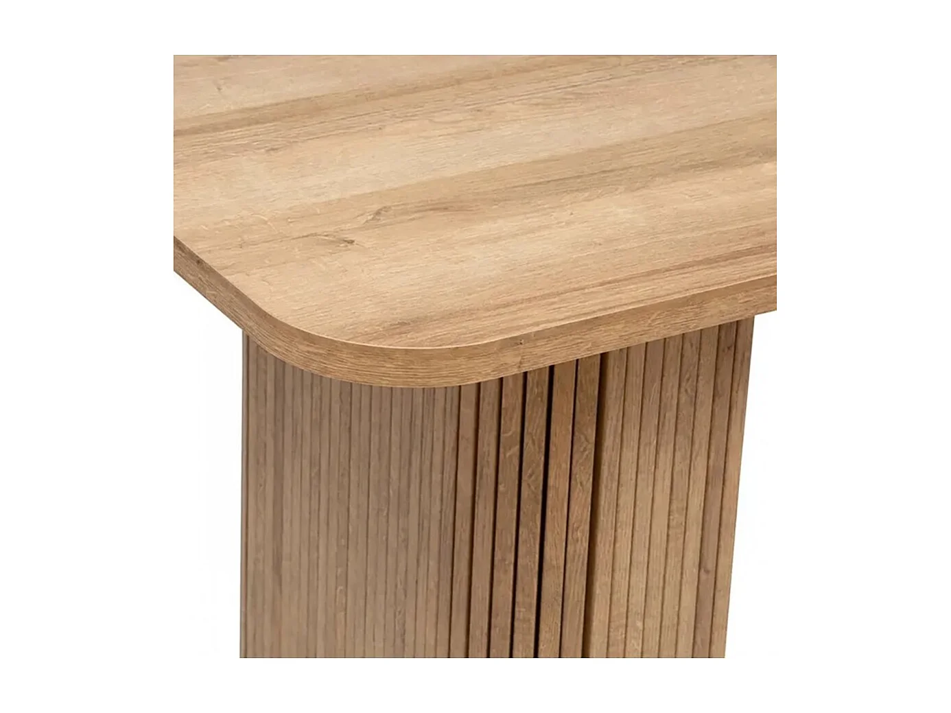 Table à manger rectangulaire en placage effet bois - Longueur 180 x Profondeur 90 x Hauteur 75 cm