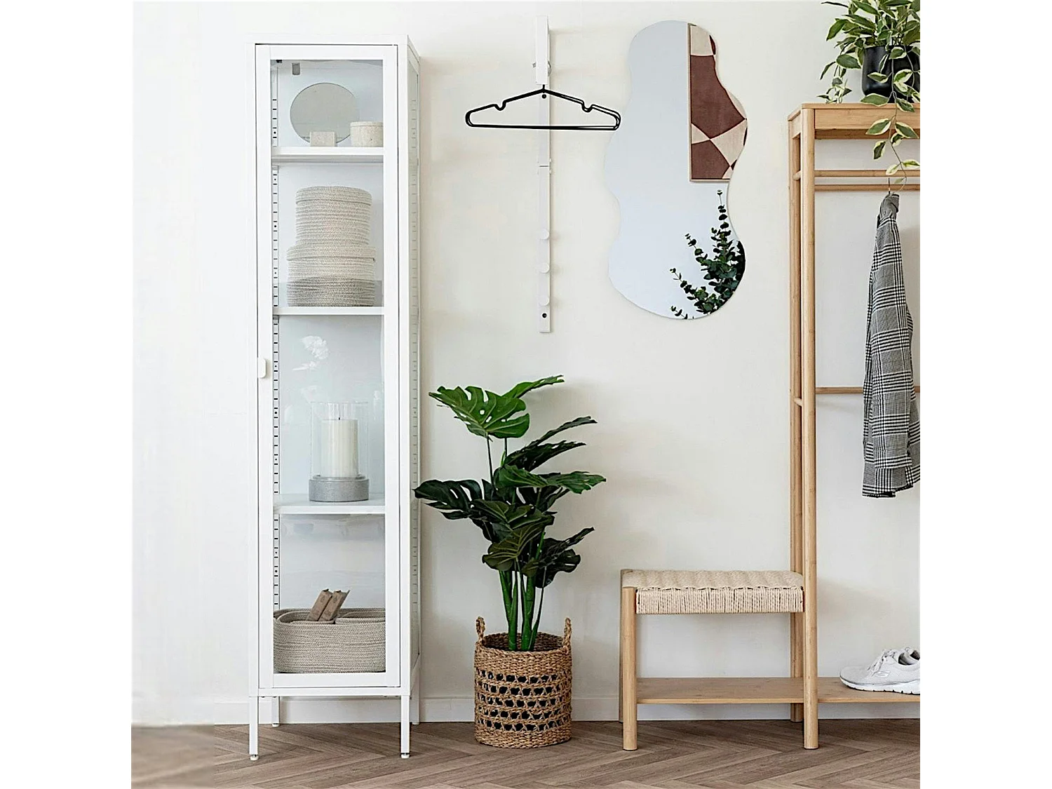 Colonne vitrée en métal blanc 180 cm ODENSE