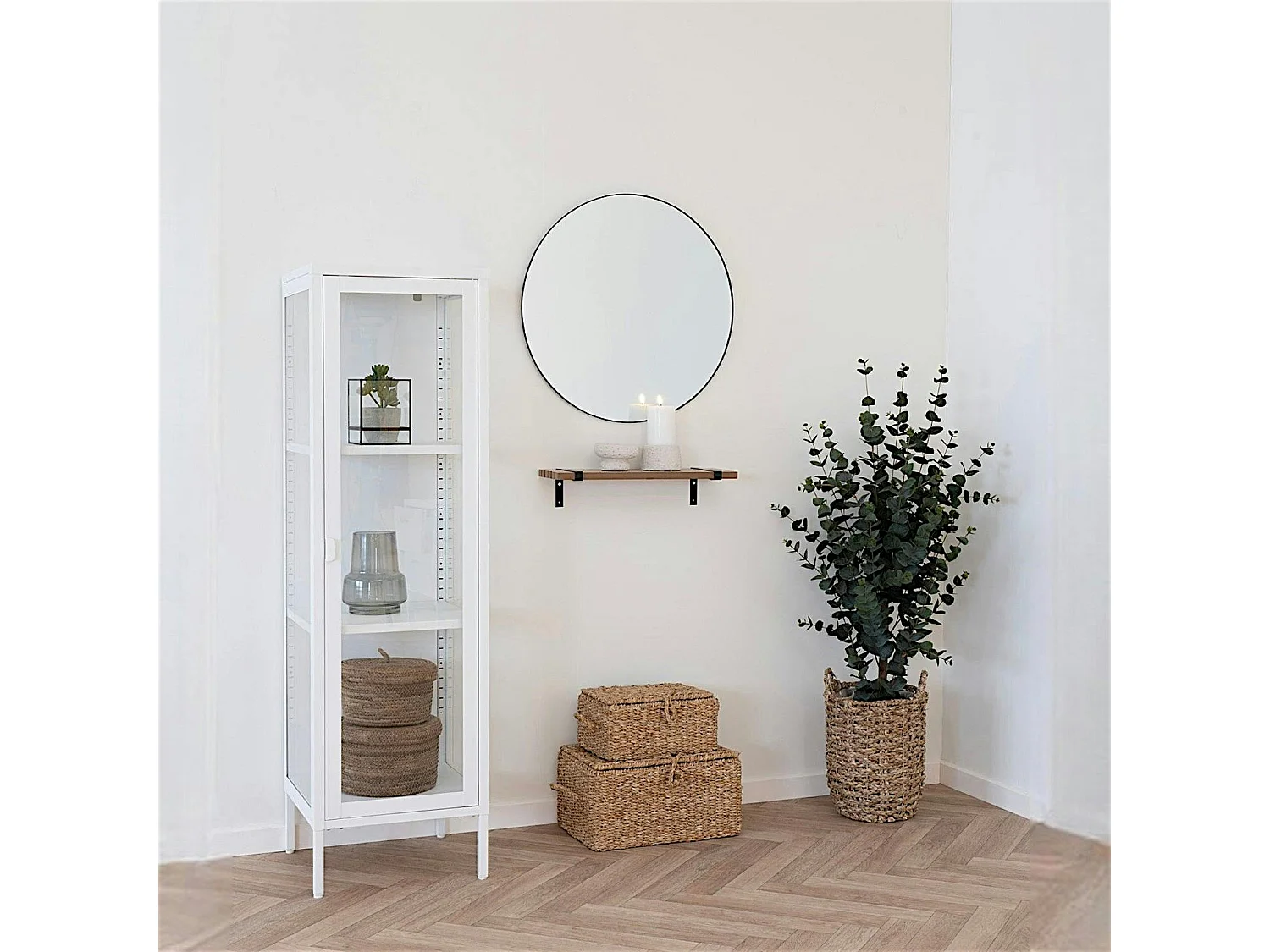 Colonne vitrée en métal blanc 140 cm ODENSE