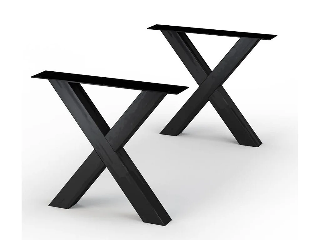 Table extensible chêne grisé bords naturels pieds en X 220 cm PALERME