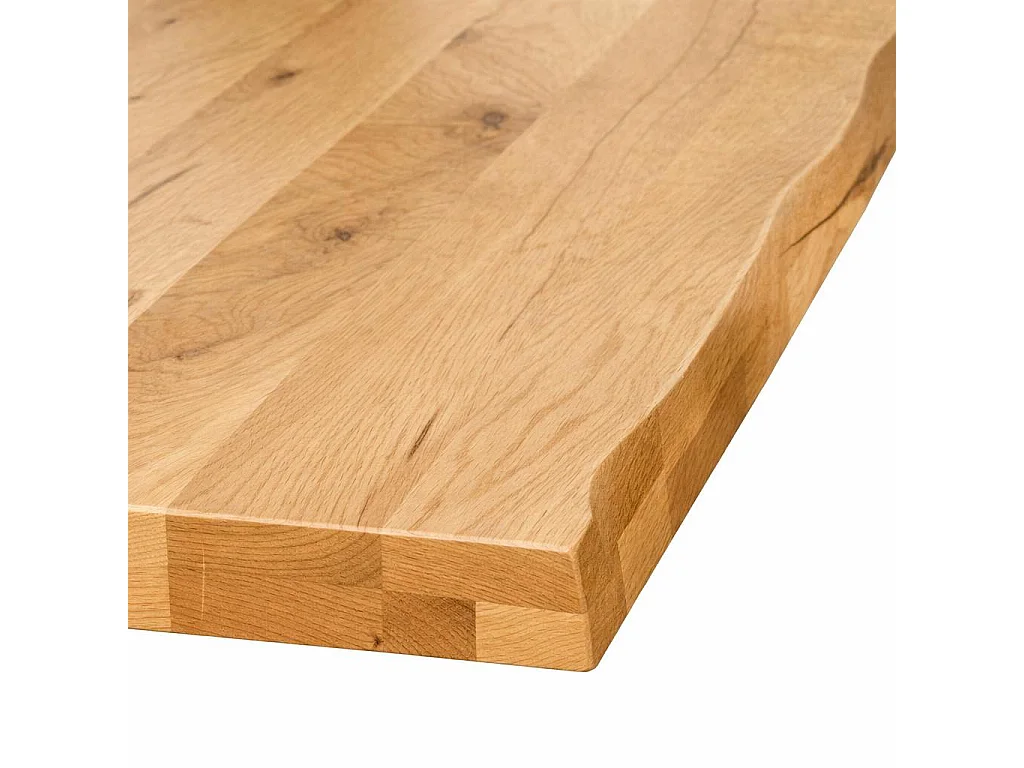 Table extensible chêne huilé bords naturels pieds en U 200 cm PALERME