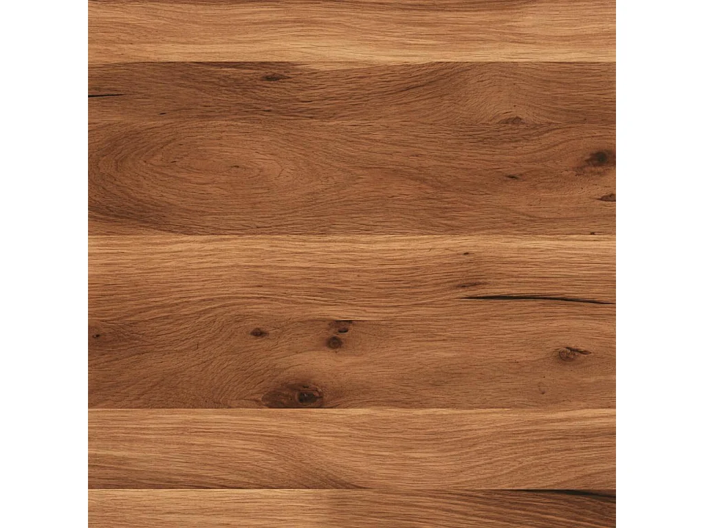Table extensible chêne brun bords naturels pied graphique 180 cm PALERME