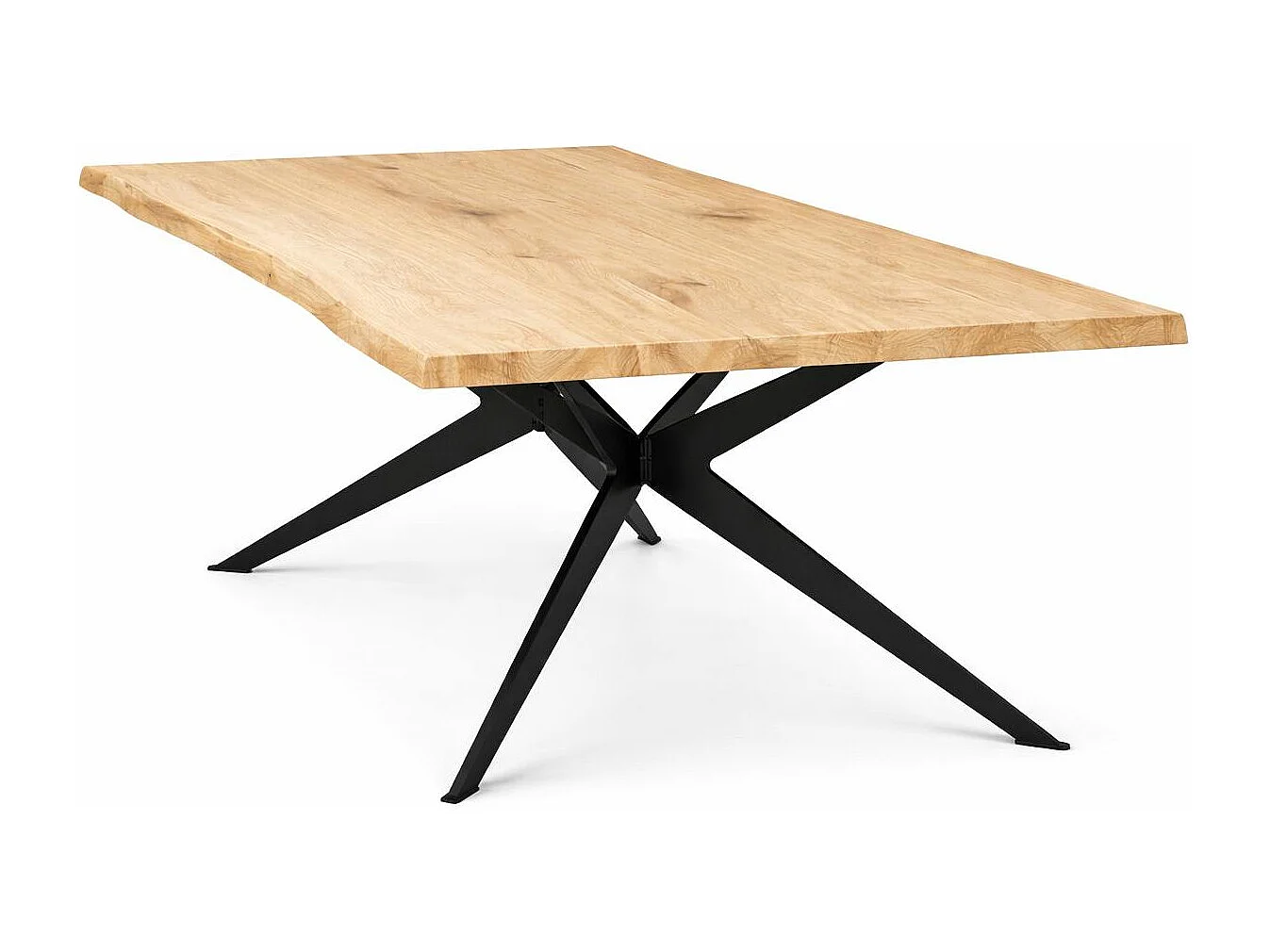 Table extensible chêne blanc bords naturels pied graphique 200 cm PALERME