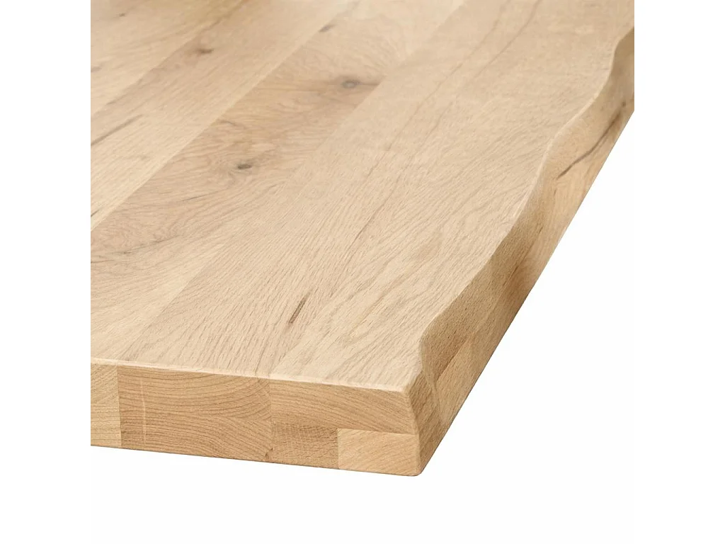 Table extensible chêne blanc bords naturels pied graphique 200 cm PALERME