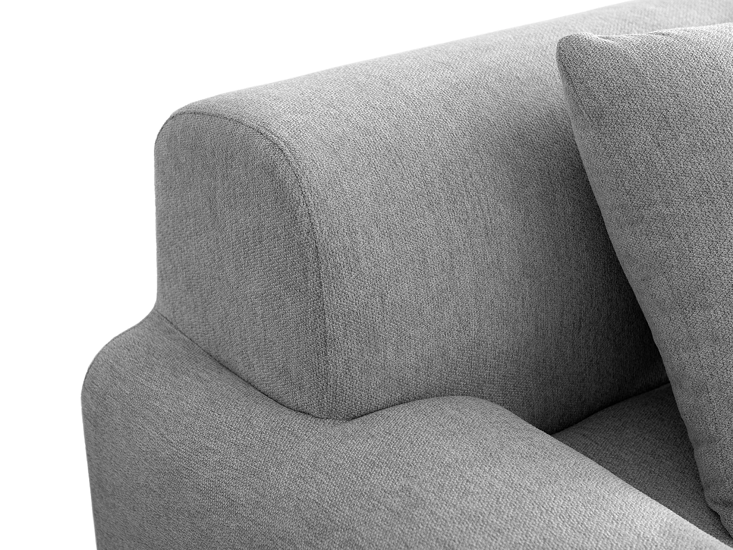 Canapé d'angle modulaire MILYSOFA SOFAMOUS 3 places avec méridienne Tissu chenille Gris minéral