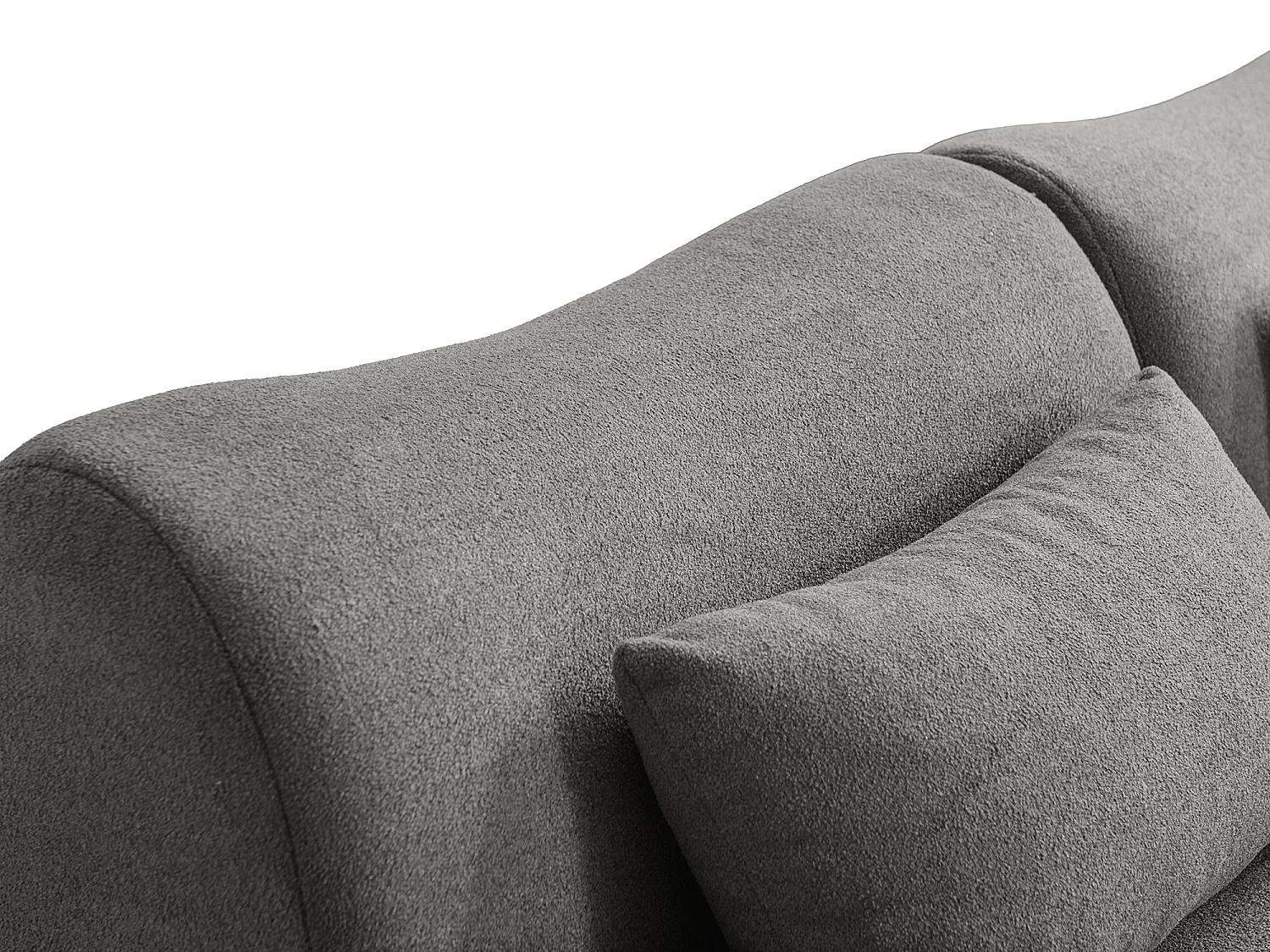 Canapé d'angle modulaire MILYSOFA SOFATIME 3 places avec méridienne tissu fine bouclette Gris nuage