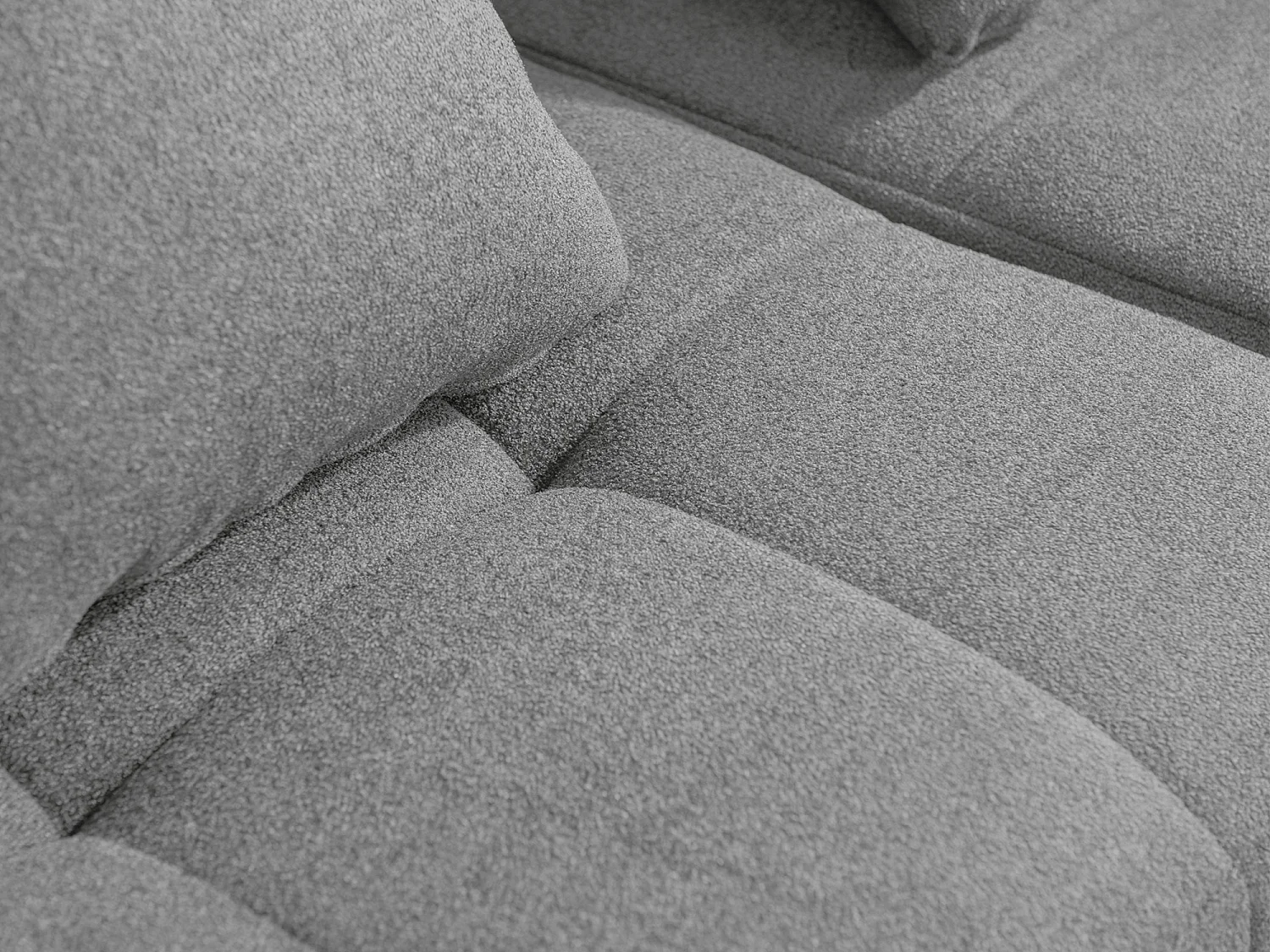 Canapé d'angle modulaire MILYSOFA SOFABULOUS 3 places avec méridienne Tissu fine bouclette Gris nuage