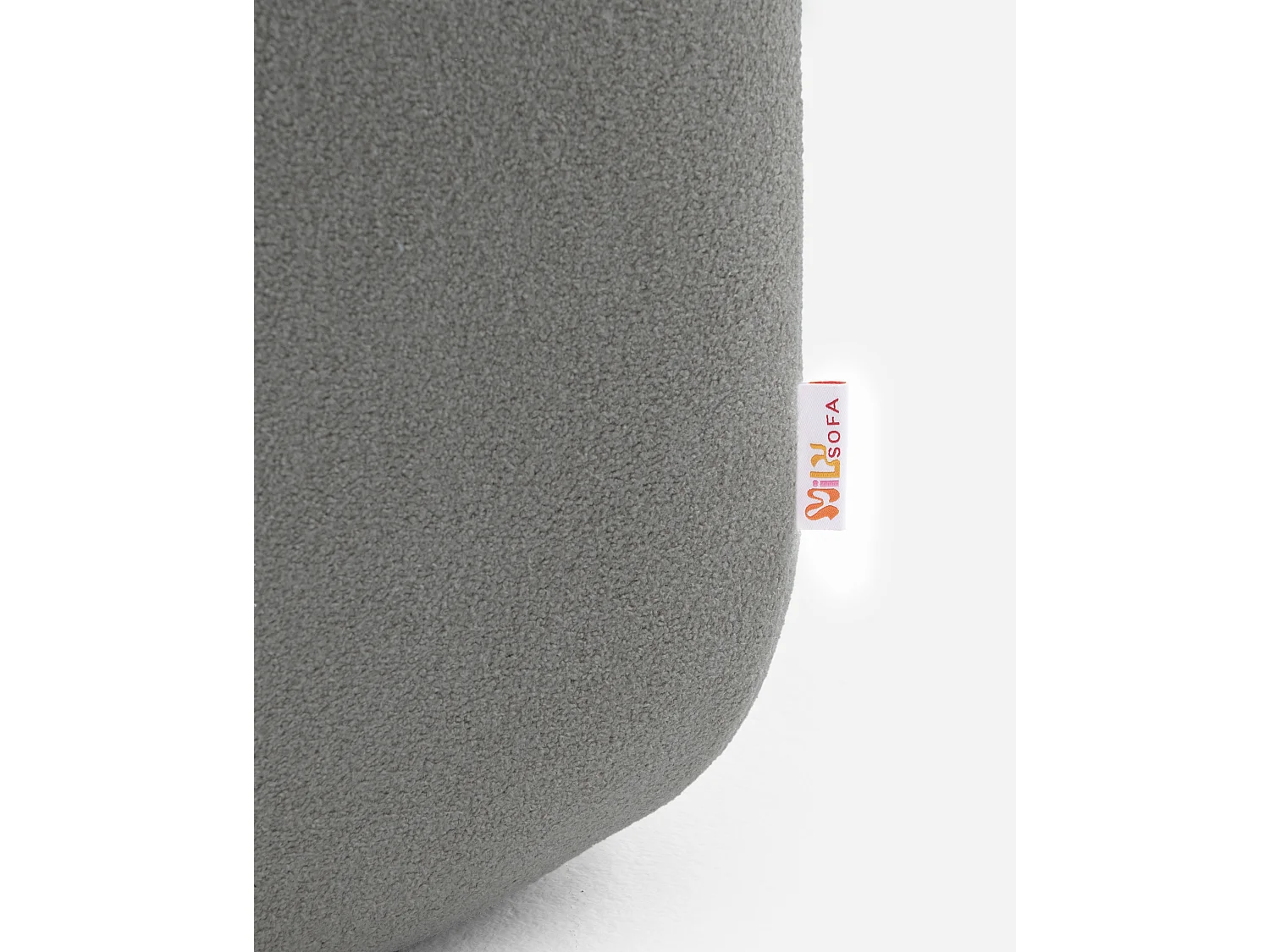 Canapé d'angle modulaire MILYSOFA SOFABULOUS 3 places avec méridienne Tissu fine bouclette Gris nuage