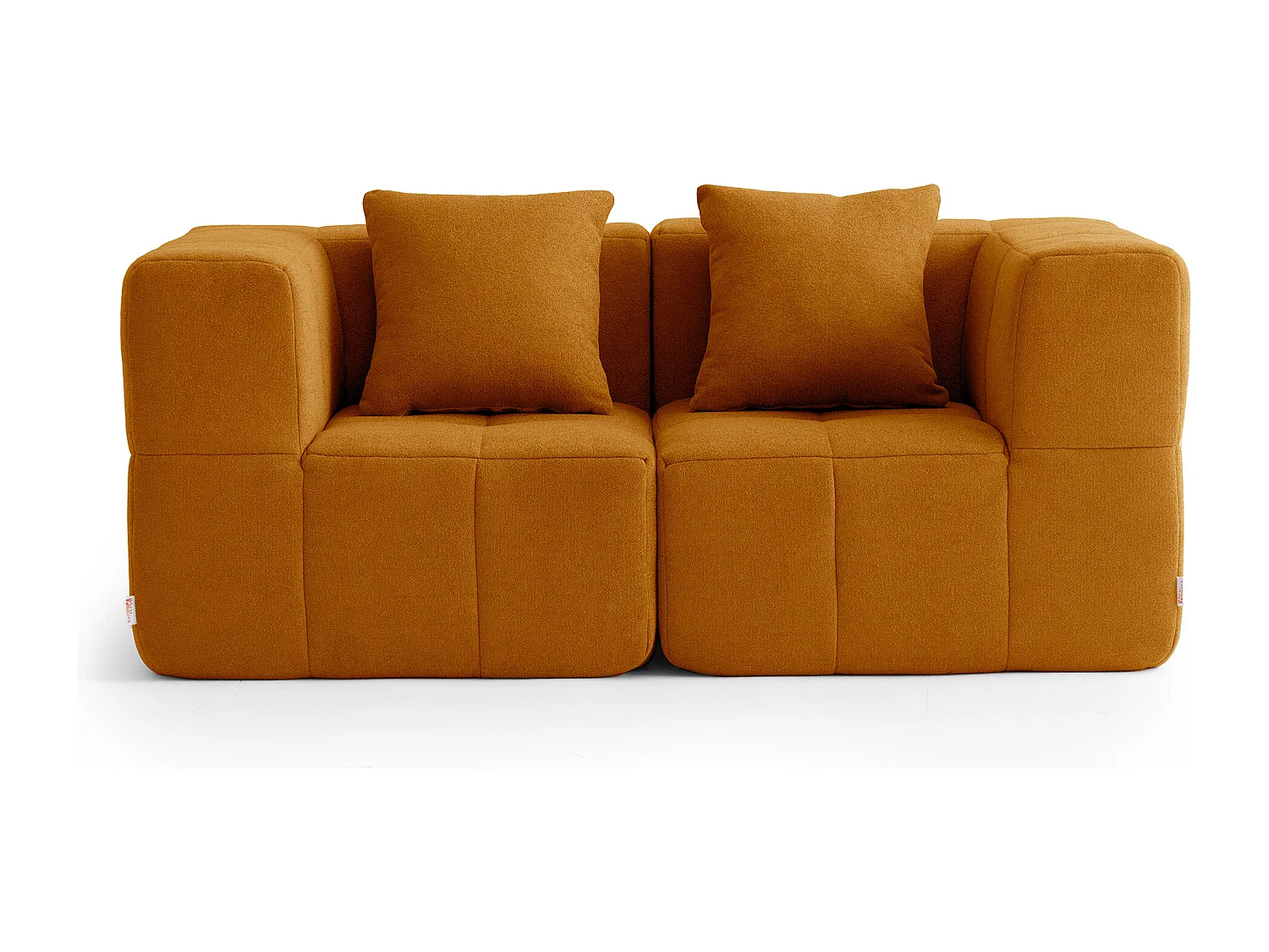 Canapé droit modulaire MILYSOFA SOFABULOUS 2 places Tissu fine bouclette Brun cannelle