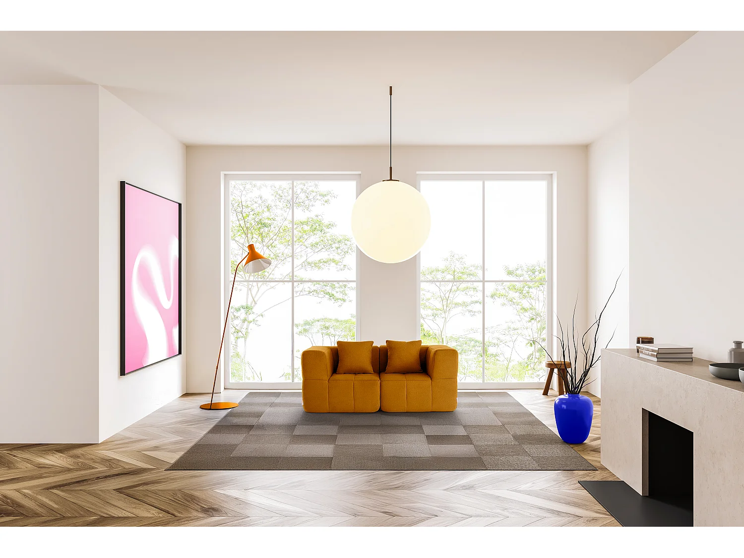 Canapé droit modulaire MILYSOFA SOFABULOUS 2 places Tissu fine bouclette Brun cannelle