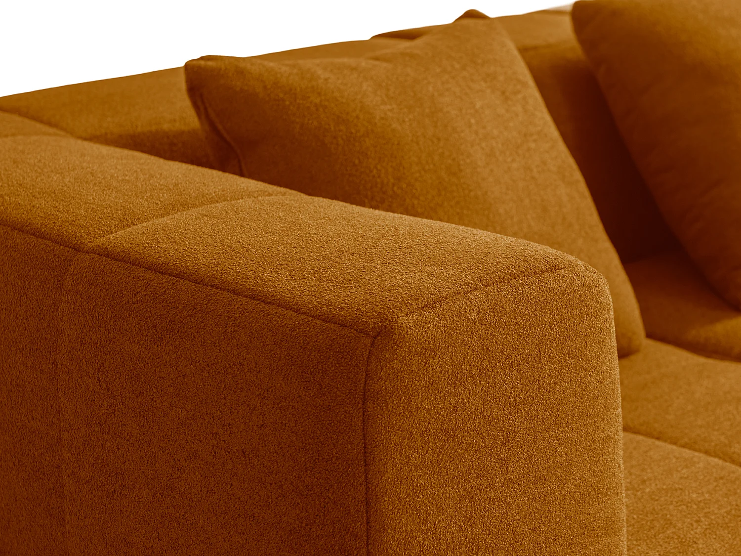 Canapé droit modulaire MILYSOFA SOFABULOUS 2 places Tissu fine bouclette Brun cannelle