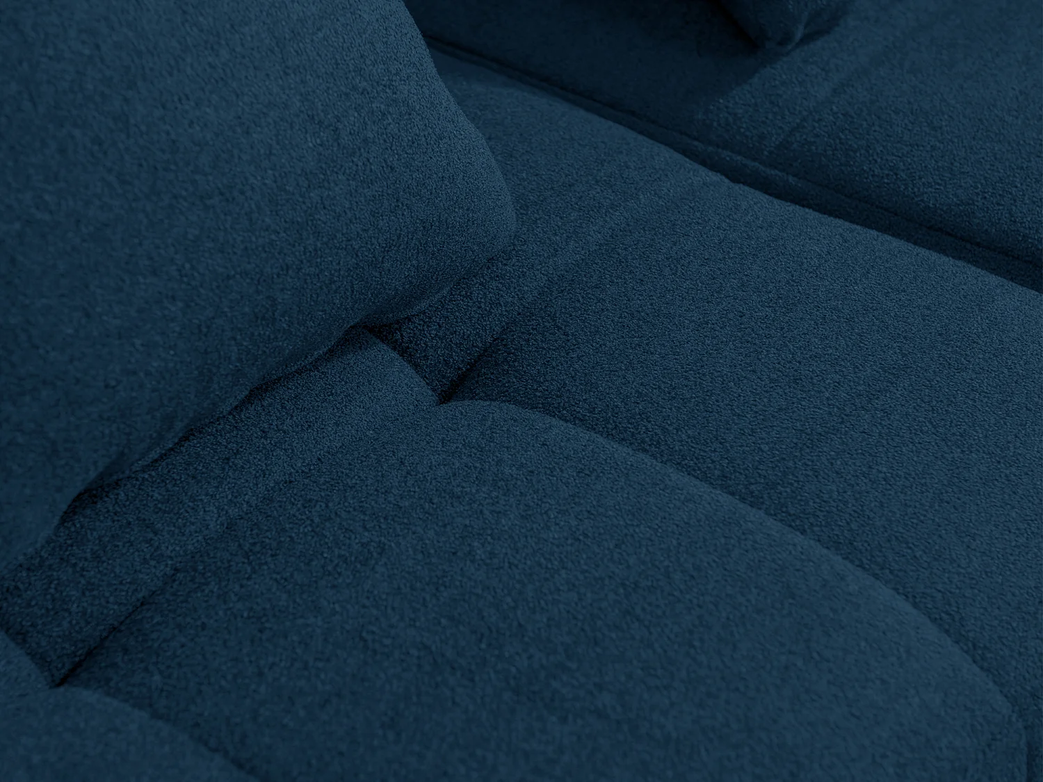 Canapé d'angle modulaire MILYSOFA SOFABULOUS 3 places avec méridienne Tissu fine bouclette Bleu profond