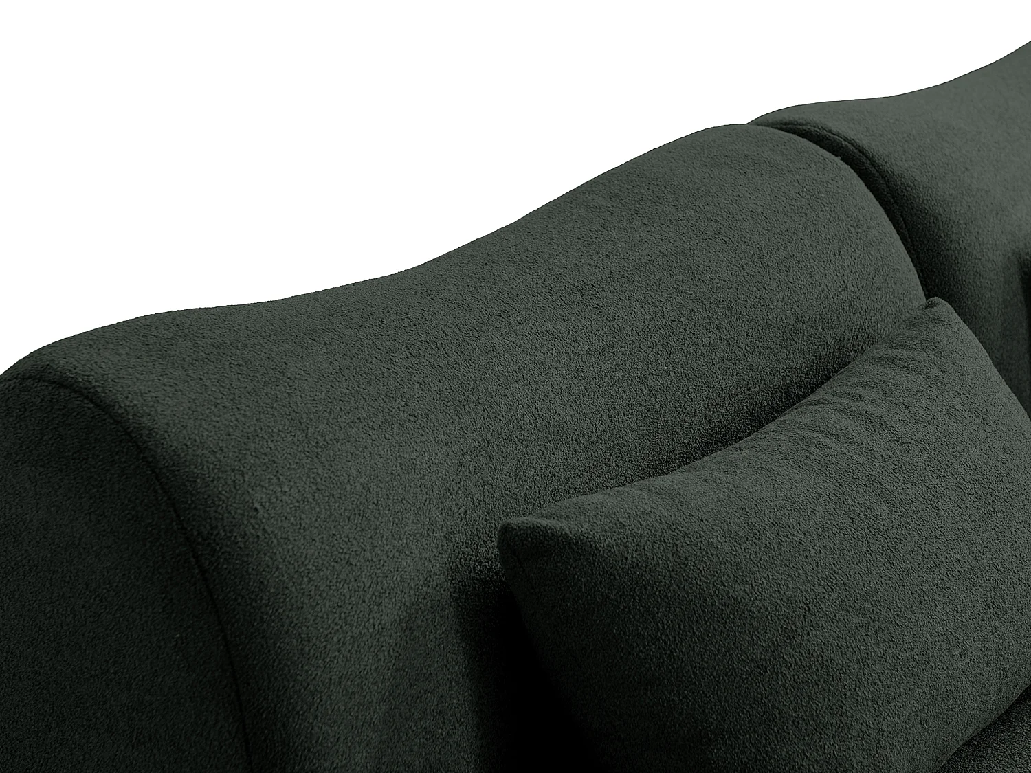 Canapé d'angle modulaire MILYSOFA SOFATIME 3 places avec méridienne tissu fine bouclette Vert foret