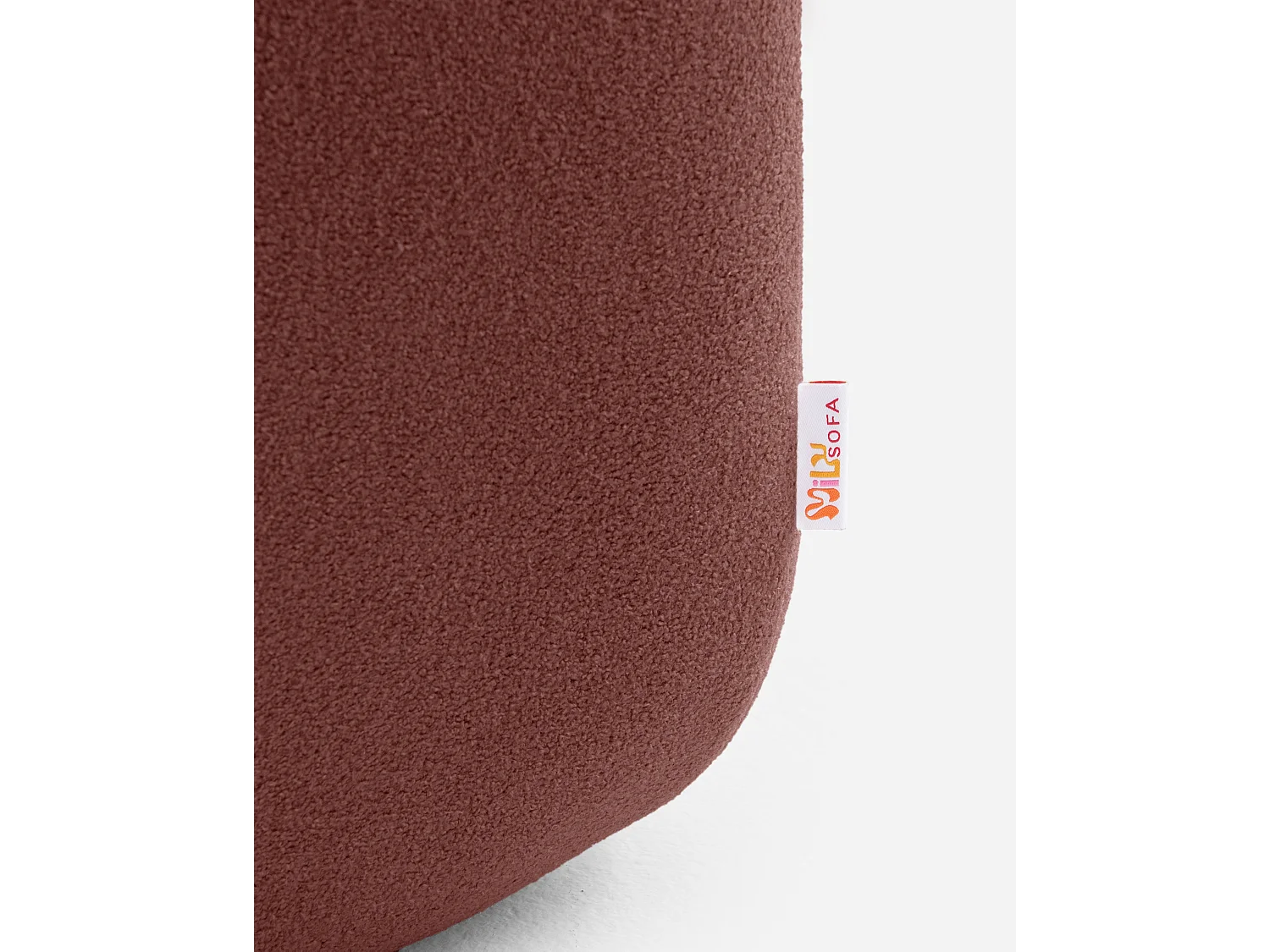 Canapé d'angle 3 places en tissu bouclette terracotta MILYSOFA